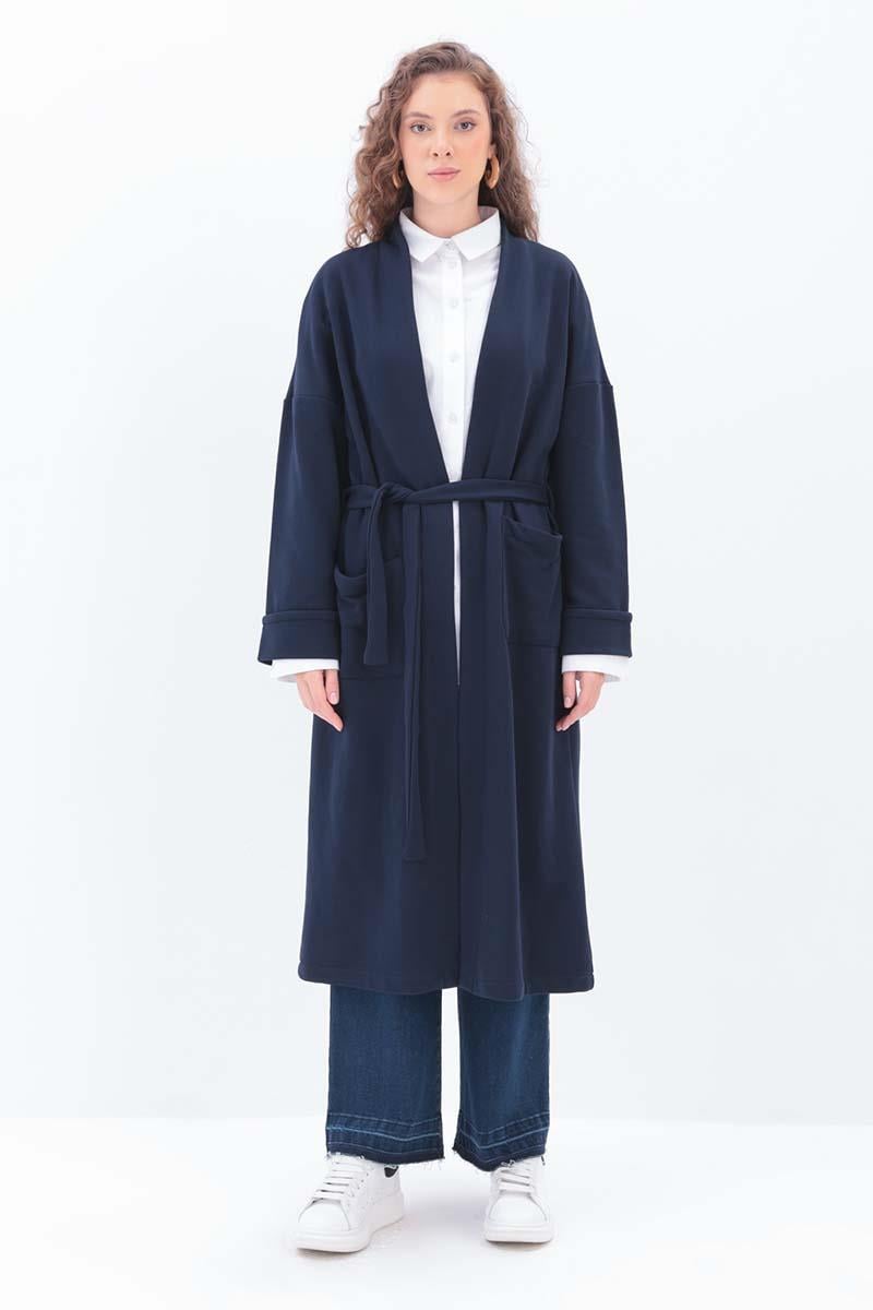 Navy Blue-FOLDED SLEEVES WEAR AND GO