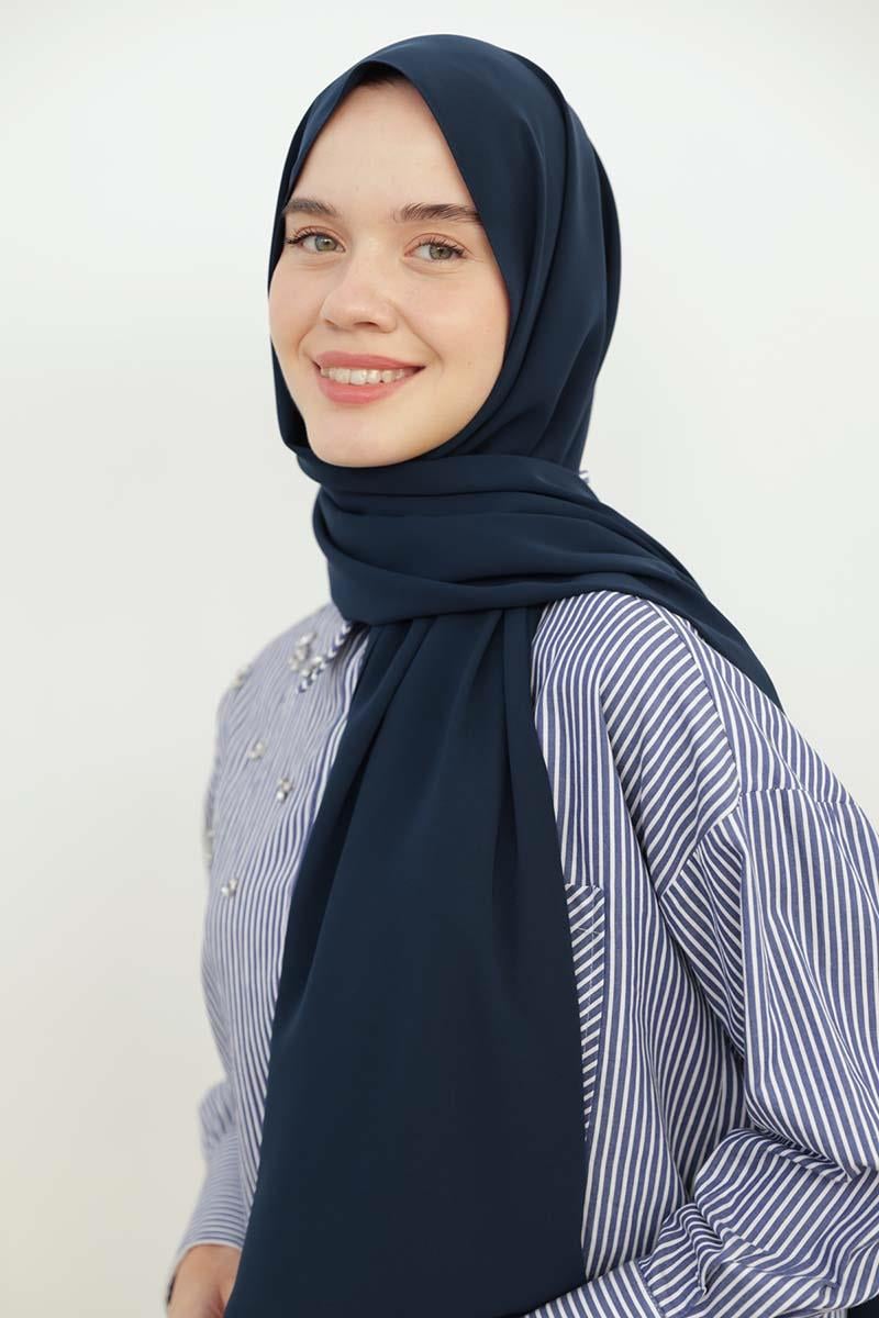 Navy Blue-Medina Silk Shawl