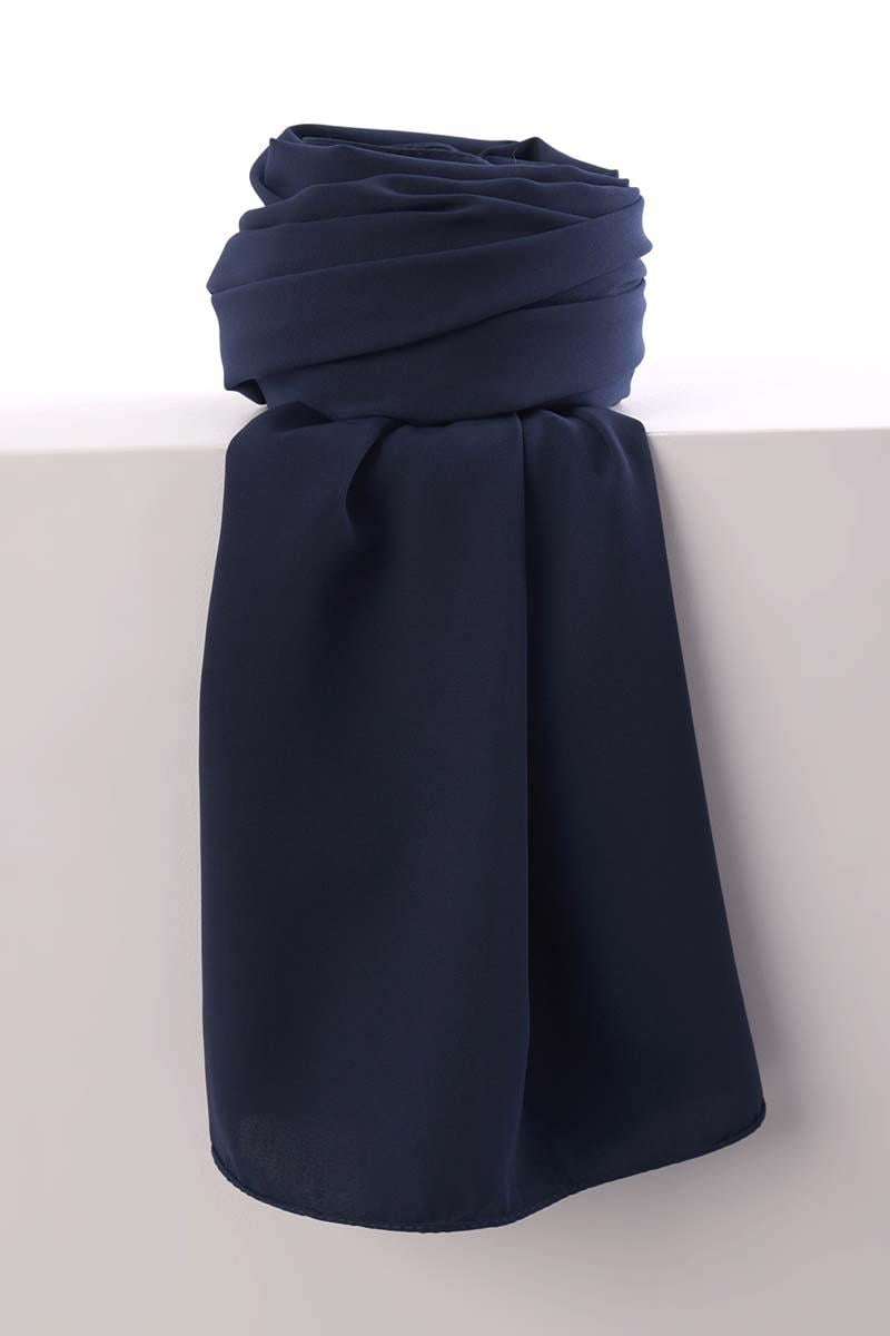 Navy Blue-Medina Silk Shawl