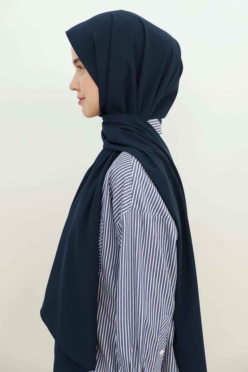 Navy Blue-Medina Silk Shawl