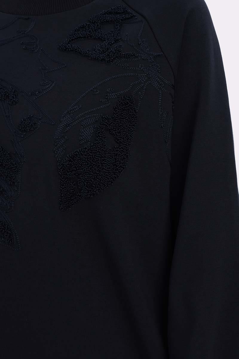Lacivert-NAKIŞLI PİLİKAŞELİ SWEAT TUNİK