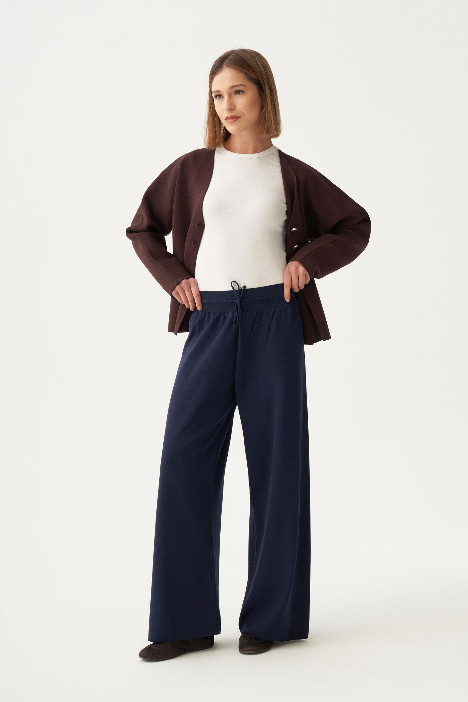 Lacivert-Triko Pantolon