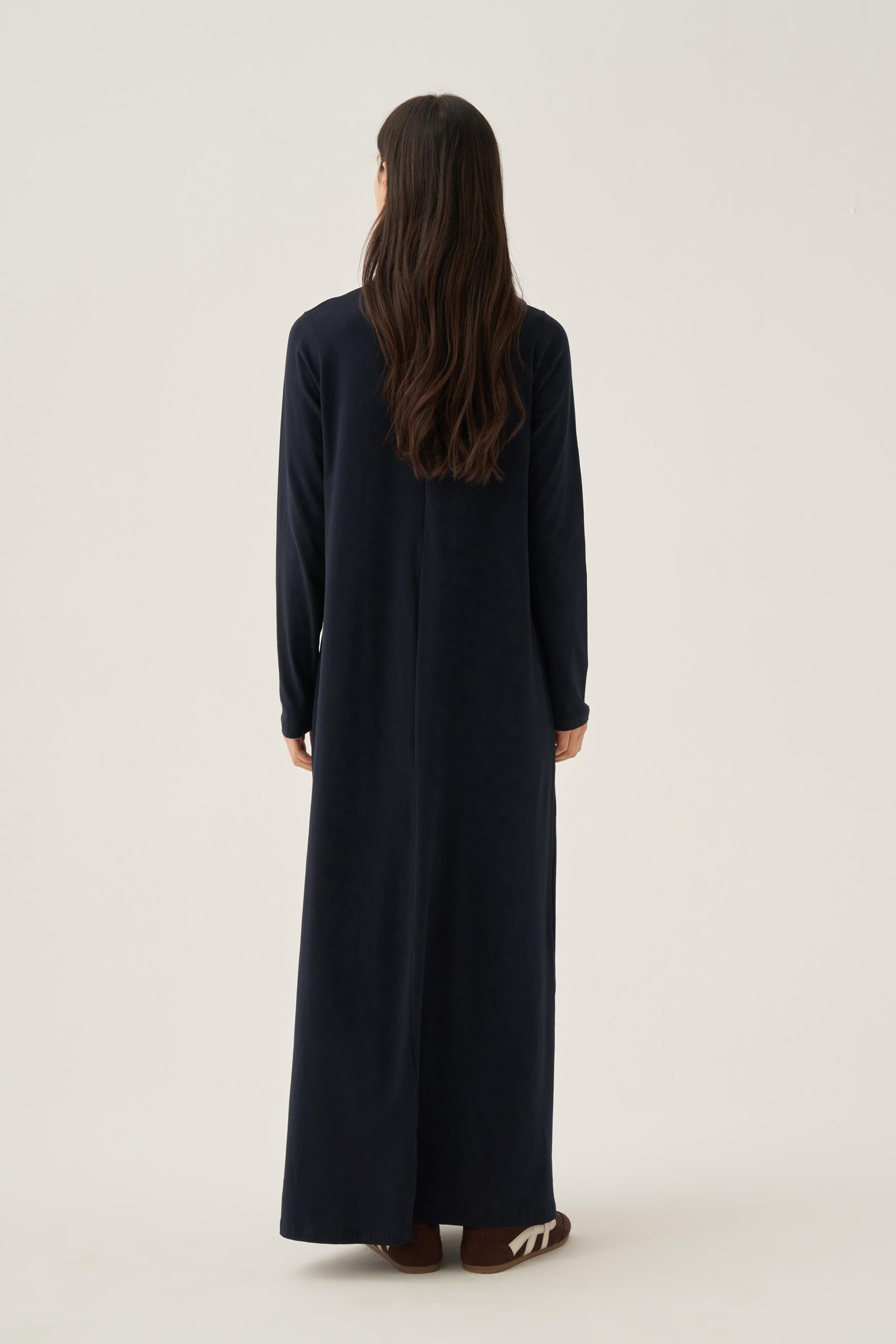 Navy Blue-Long Sleeve Underwear Dress