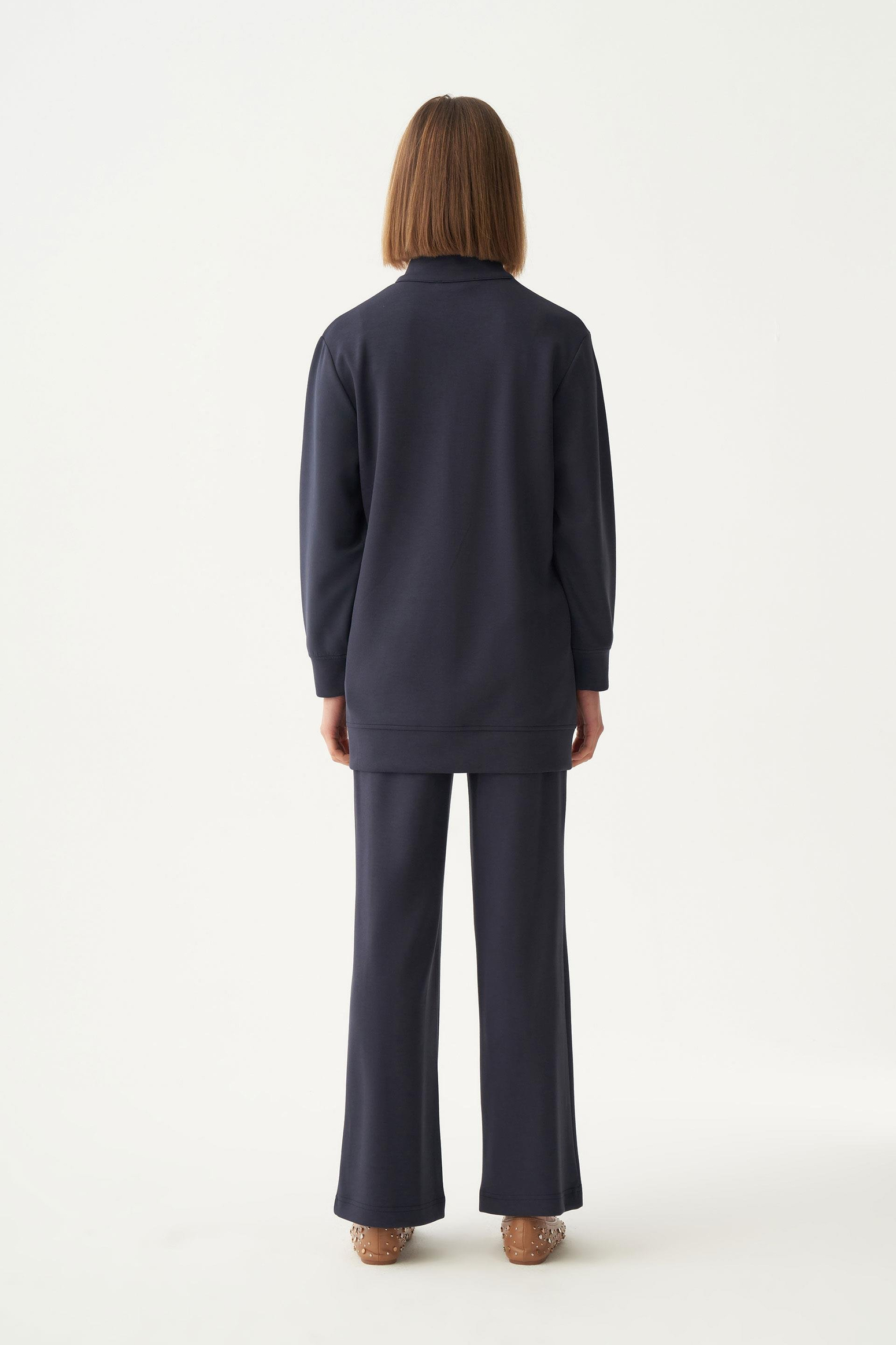 Lacivert-Yumuşak Dokulu Gold Droplu Eşofman Takımı