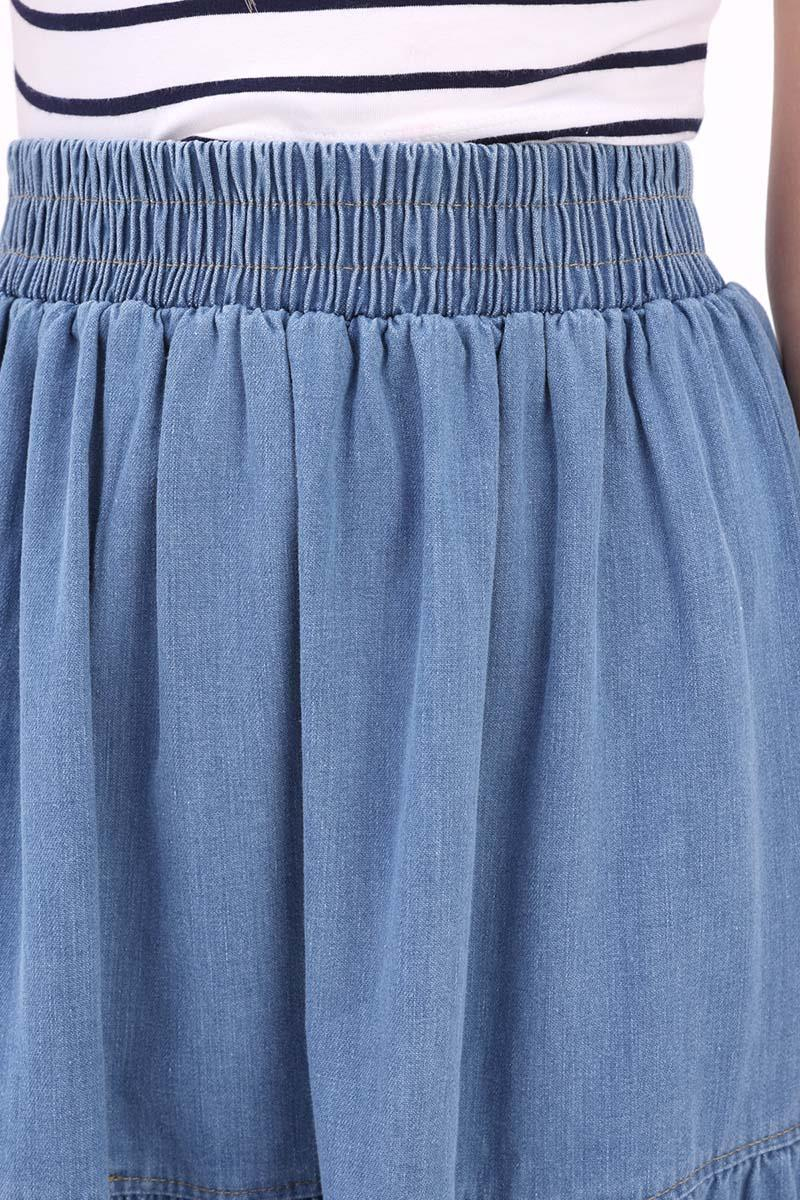 Mavi-%100 Pamuklu Denim Çan Etek