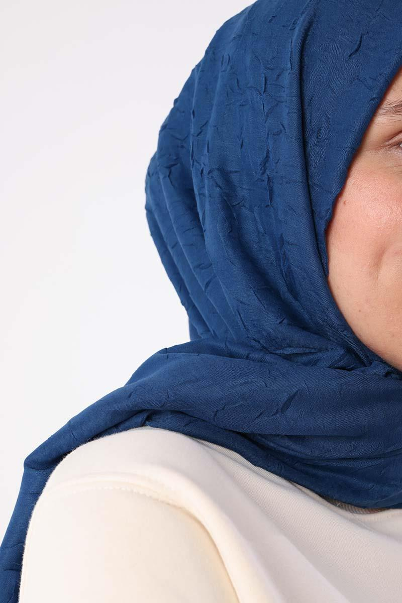 Mavi-Bambu Kraş Şal