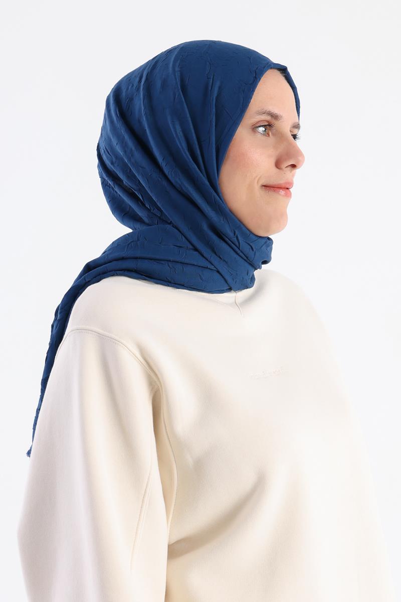Mavi-Bambu Kraş Şal
