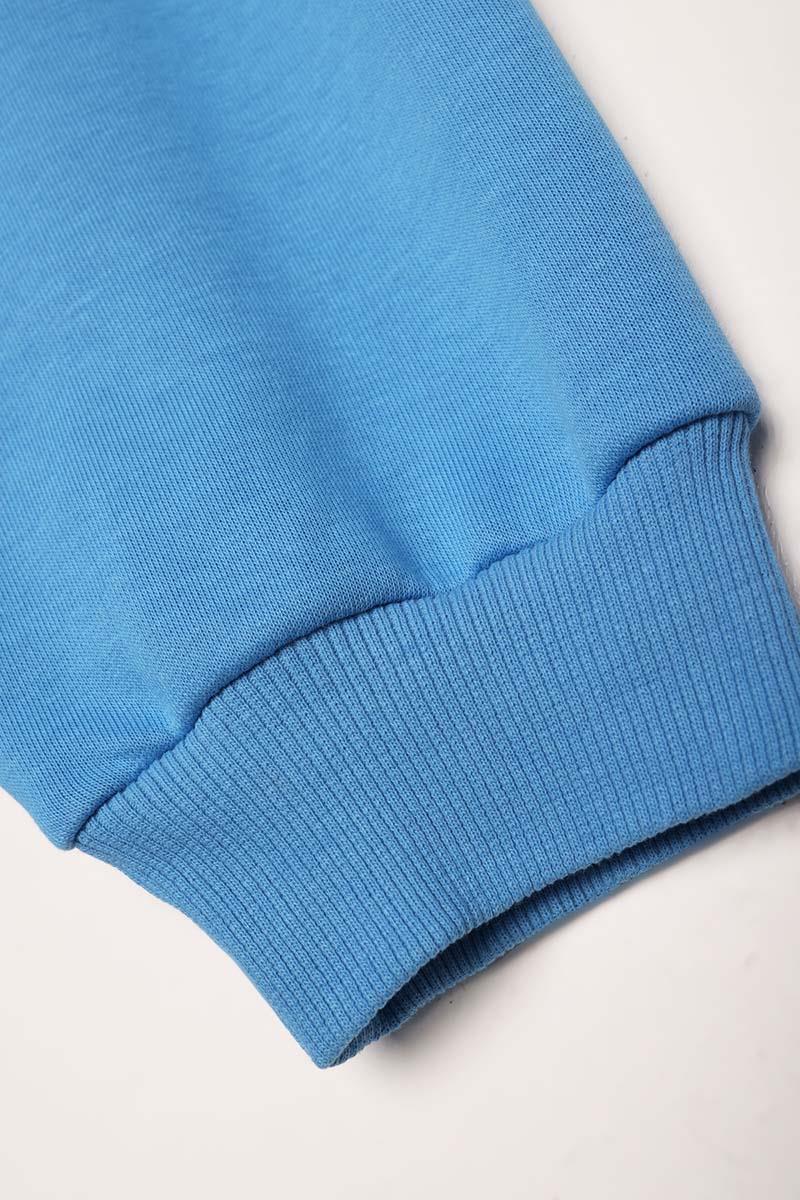 Blue-Kangaroo Pocket Oversize Sweatshirt