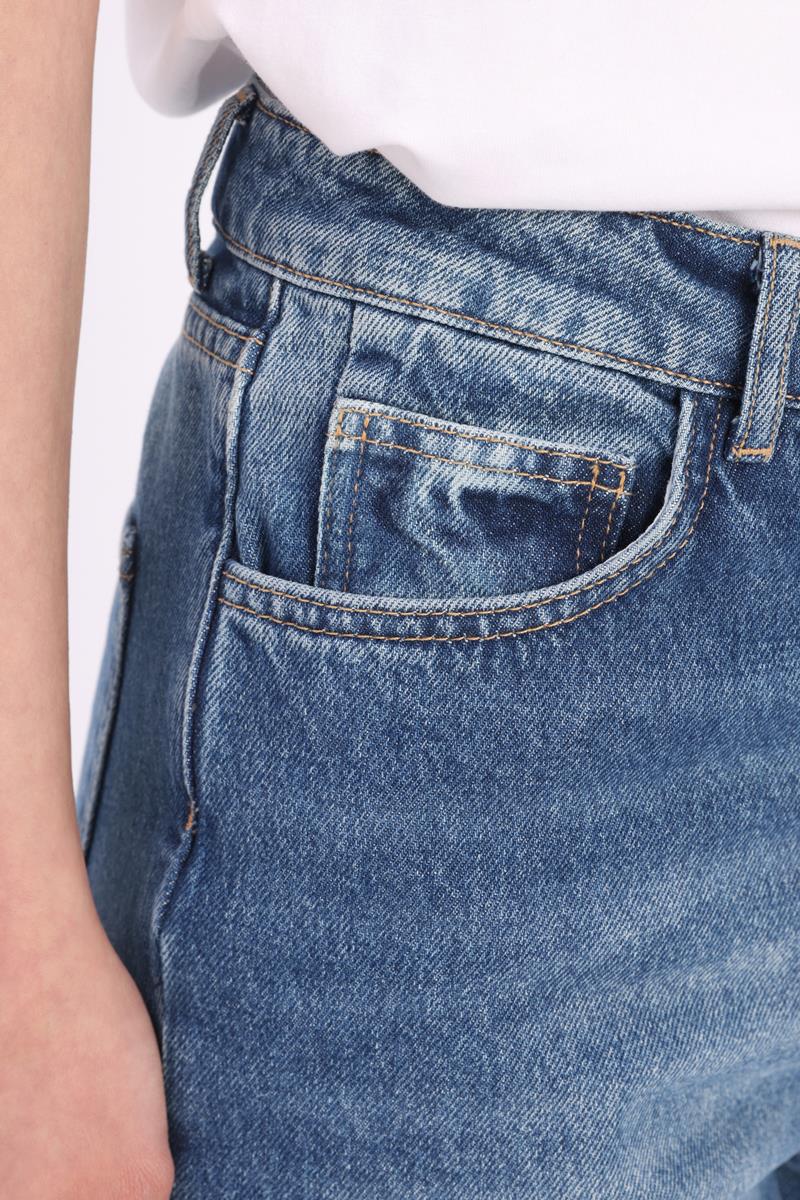 Mavi Tint-%100 Pamuk Boru Paça Denim Pantolon