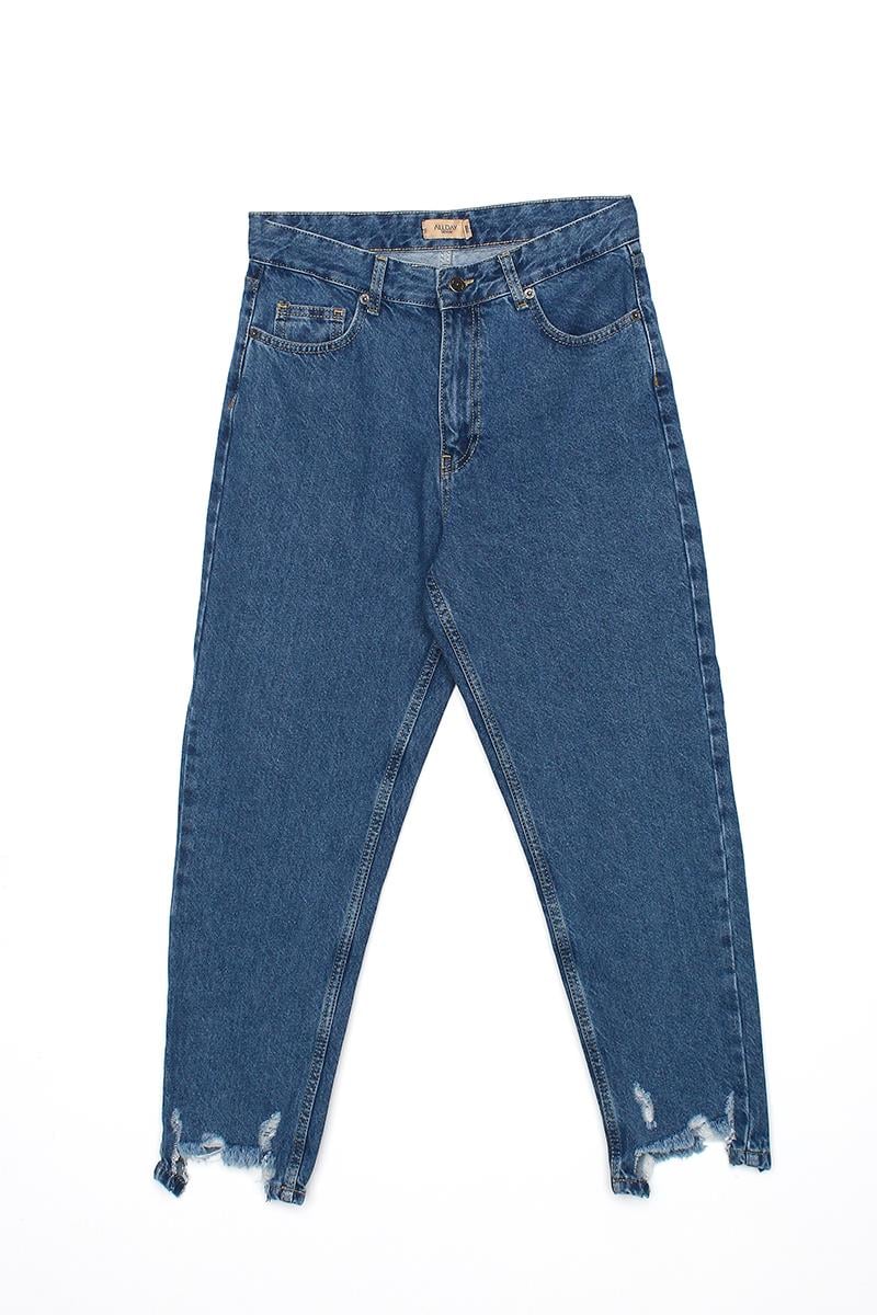 Mavi01-Lazer Kesim Denim Pantolon