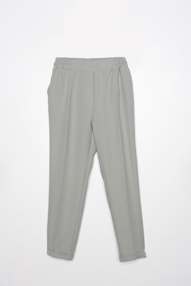 Mint-Beli Lastikli Havuc Pantolon