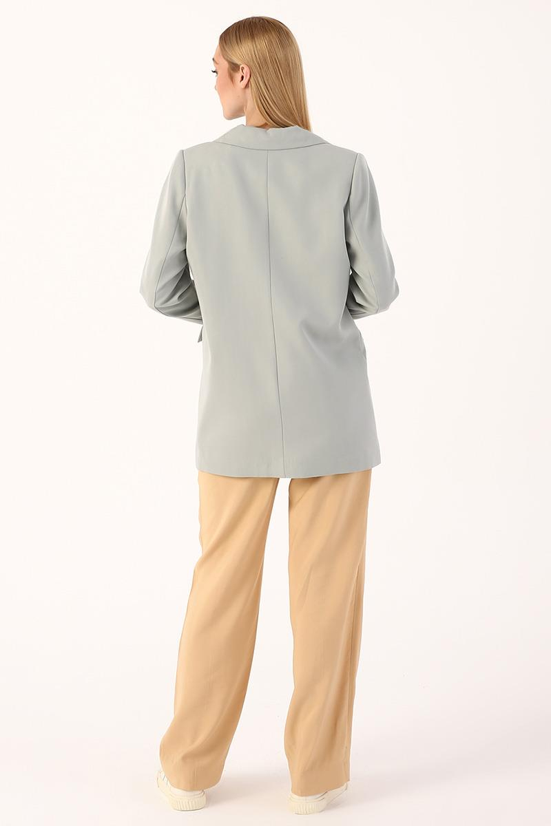 Mint-Düğmeli Blazer Ceket