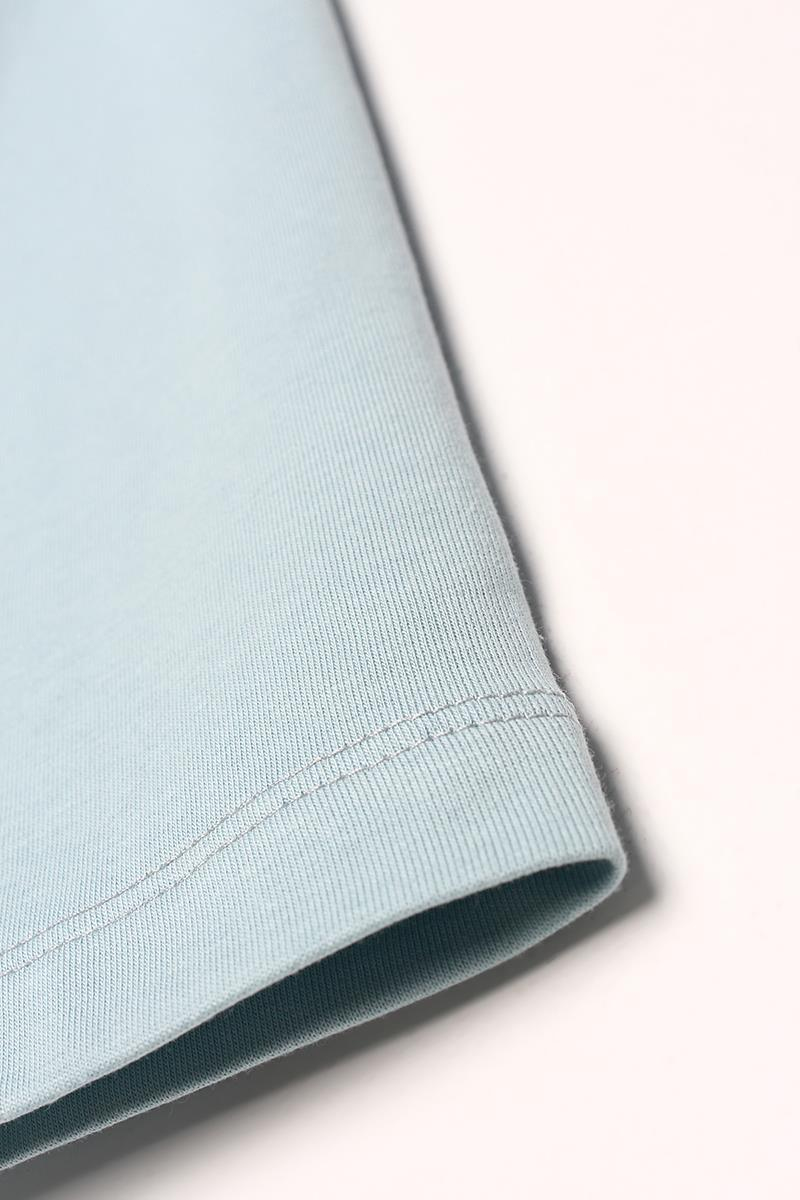 Mint-Pamuklu Rahat Kalıp Baskılı Basic Tunik