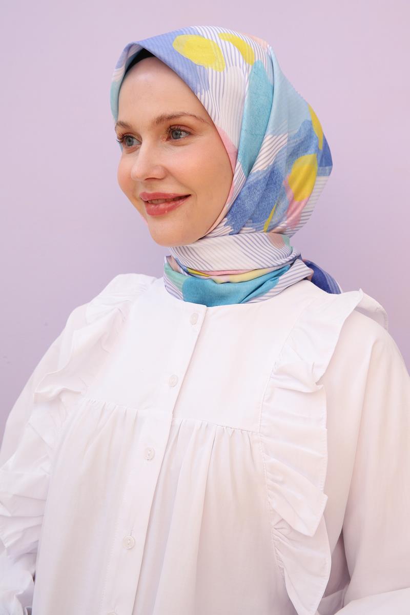 Mor-Desenli Twil Nora Eşarp