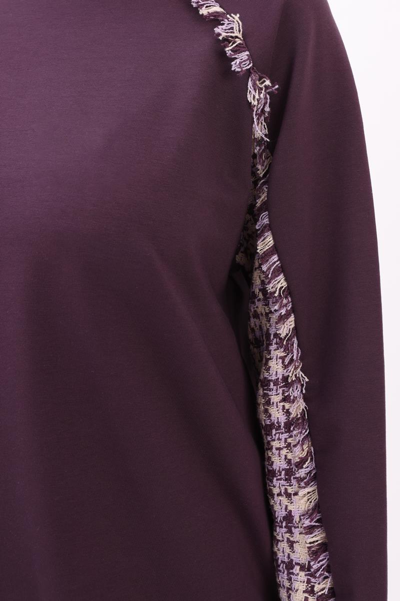 Mürdüm-Tüvit Garni Detaylı Pantolon Takımı