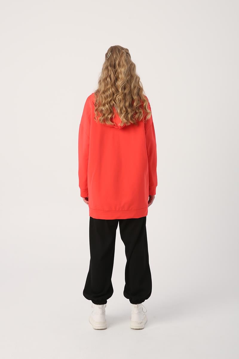 Pomegranate Flower-Zipper Sweat Cardigan