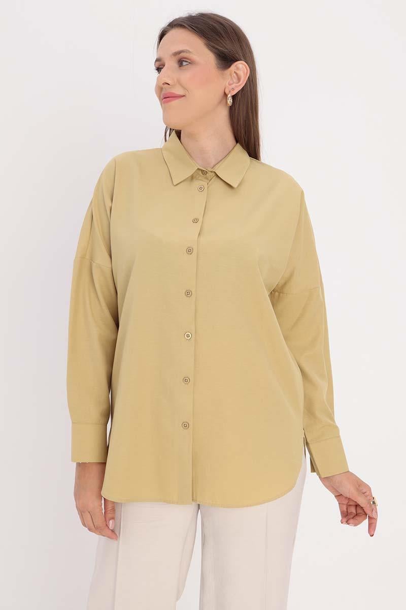 Olive-Oversize Basic Shirt