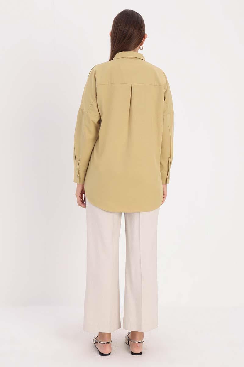 Olive-Oversize Basic Shirt