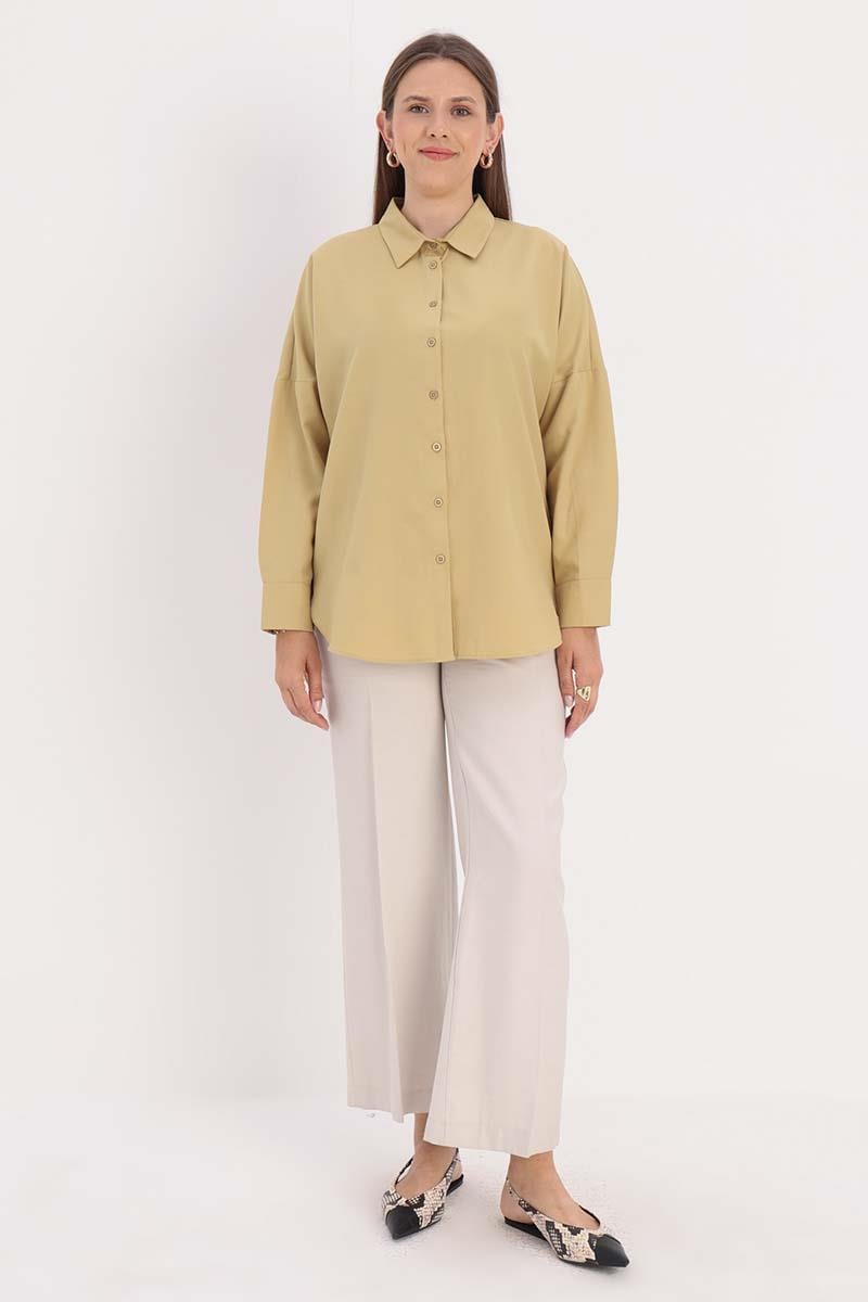 Olive-Oversize Basic Shirt