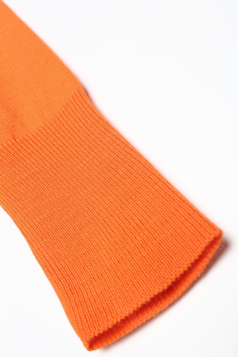 Orange-Crewneck Knitwear Sweater
