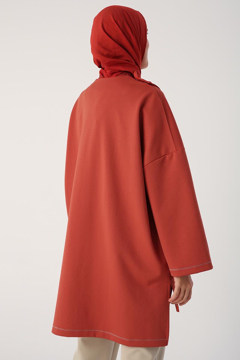 Oranj-Sim Dikişli Çıtçıtlı Oversize Tunik