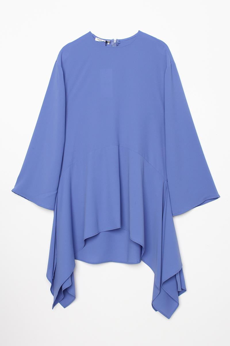 Parlement-Asimetrik Kesim Tunikli Bol Paça Pantolonlu Salaş Takım