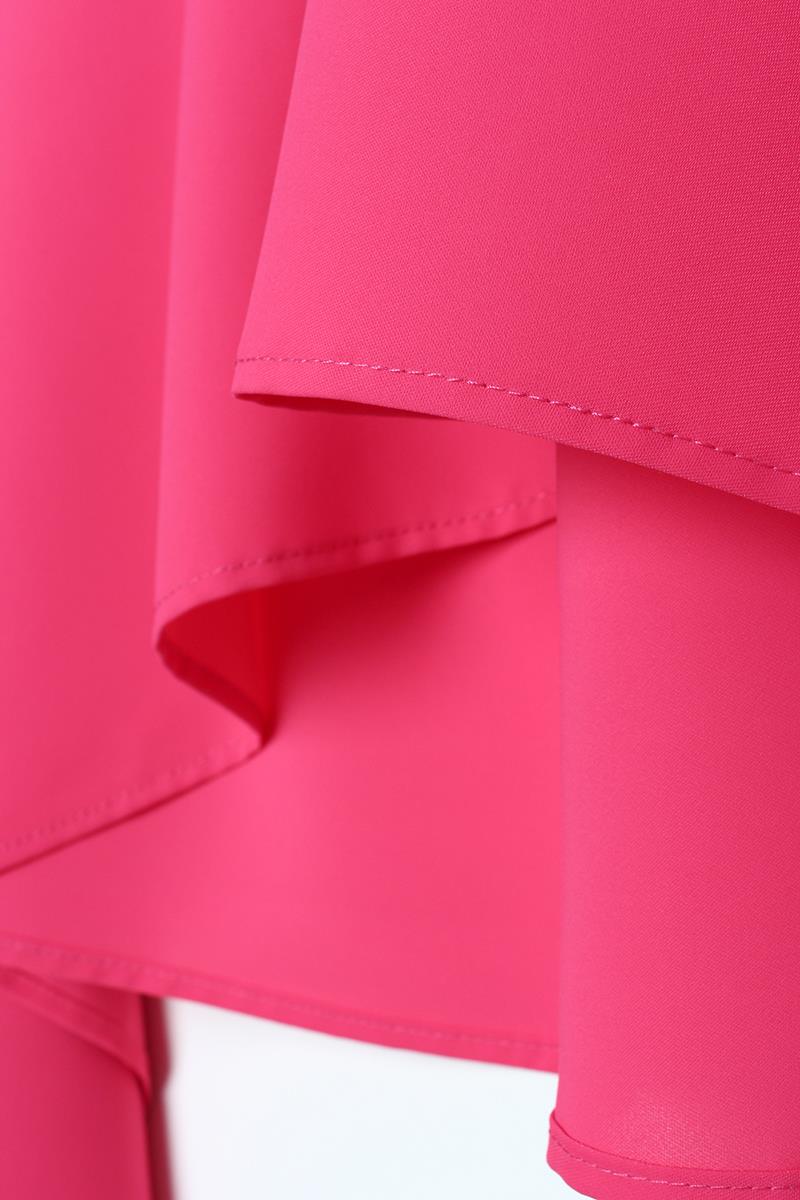 Pembe-Asimetrik Kesim Tunikli Bol Paça Pantolonlu Salaş Takım