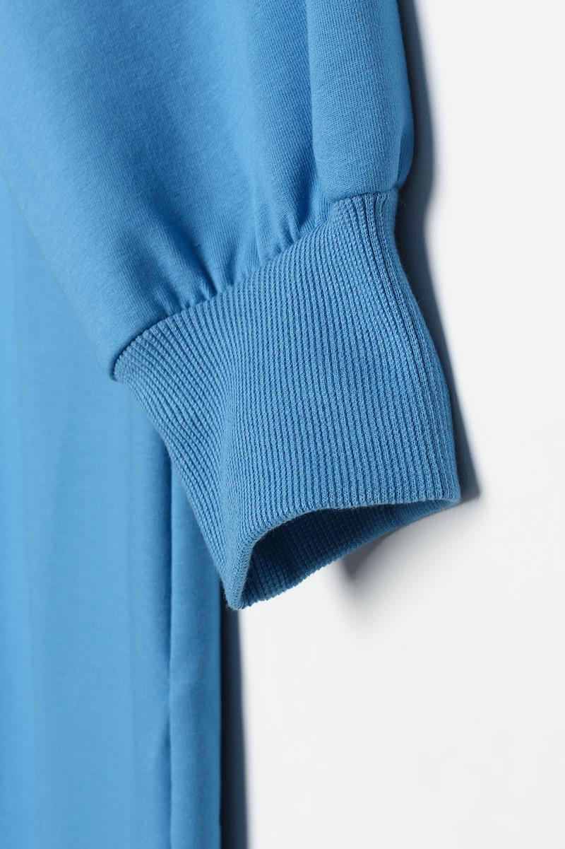 Saks-Aplike Nakışlı Büyük Beden Sweat Tunik