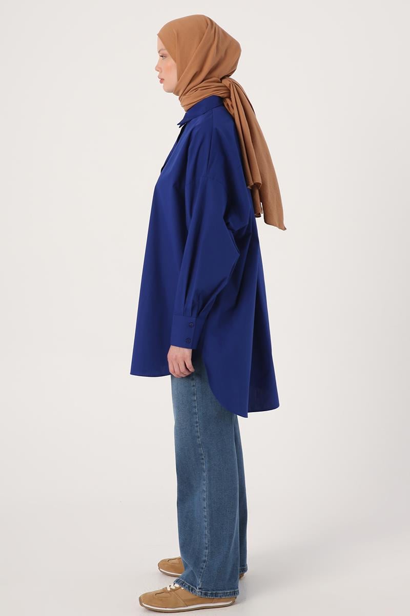 Saks-Oversize Cepli Gömlek Tunik