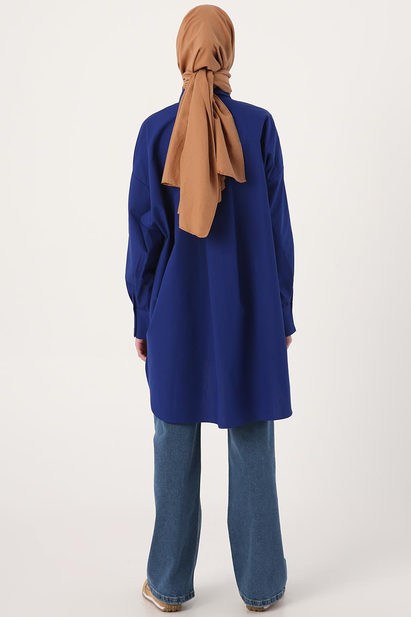Saks-Oversize Cepli Gömlek Tunik