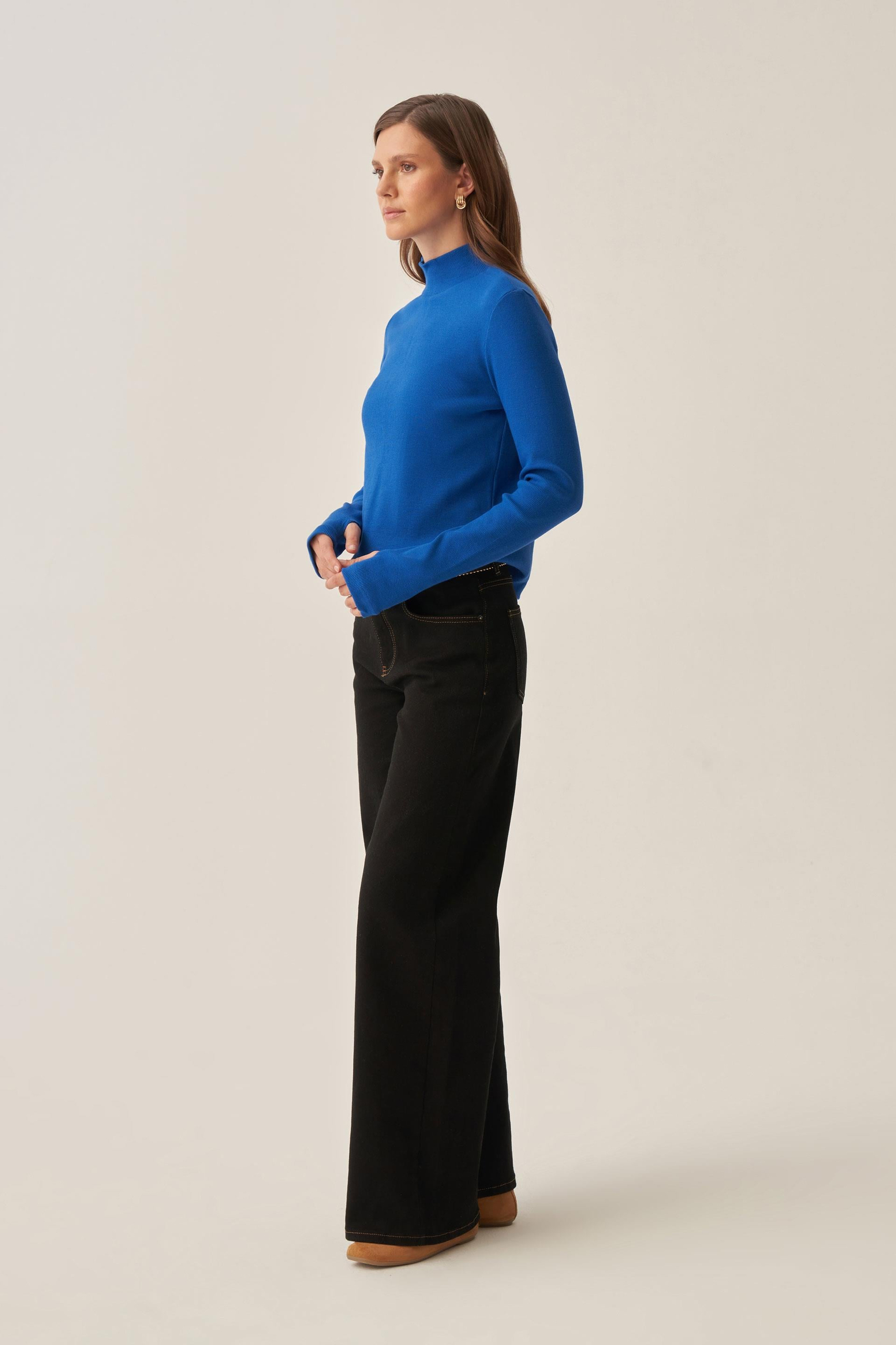 Saks-Parmaklıklı Balıkçı Yaka Body