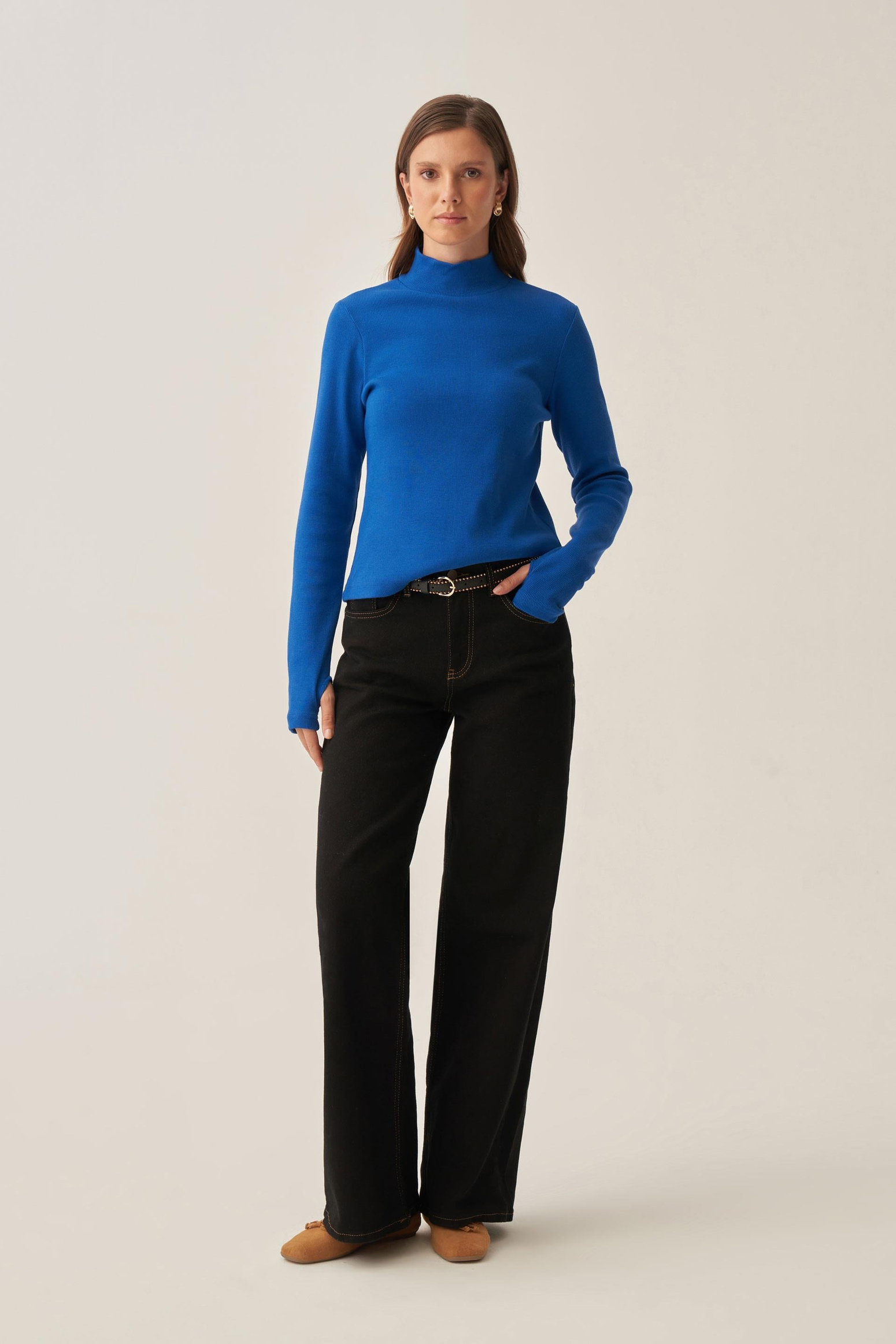 Saks-Parmaklıklı Balıkçı Yaka Body