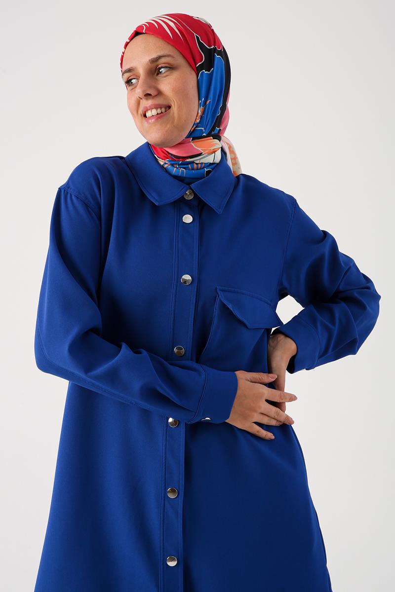 Saks-Tek Cepli Çıtçıtlı Gömlek Tunik