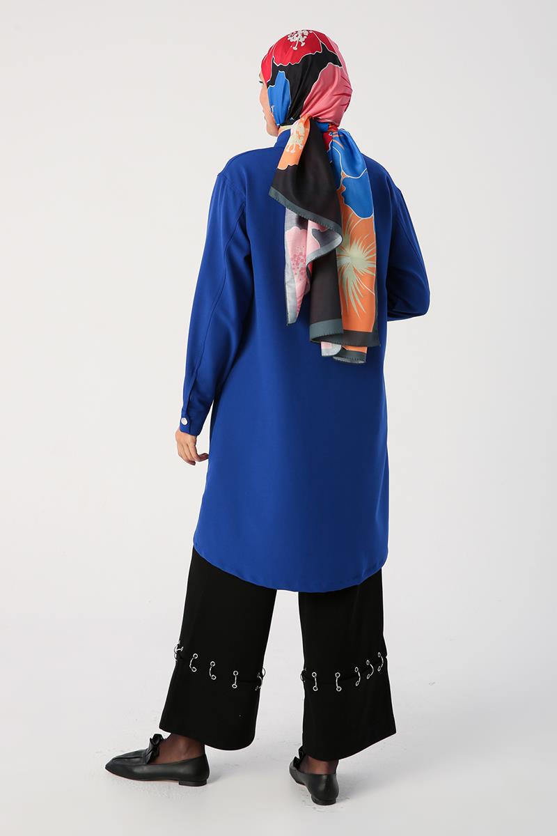 Saks-Tek Cepli Çıtçıtlı Gömlek Tunik