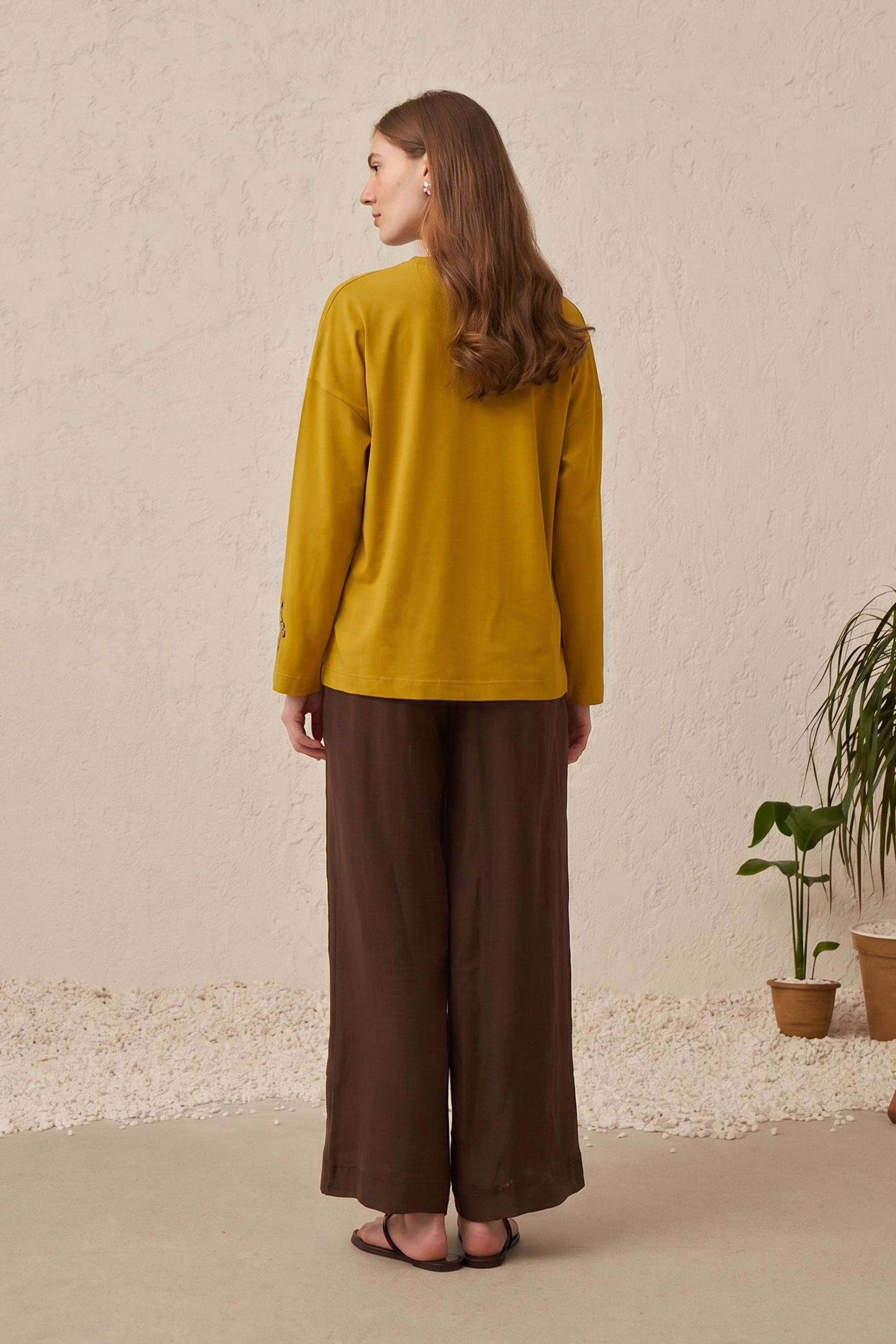 Sarı-Oversize Sweatshirt