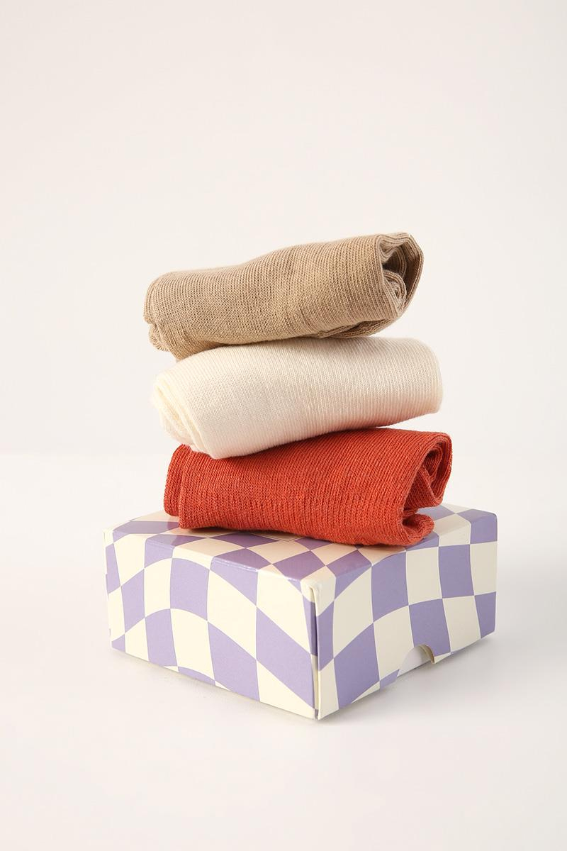 Ensemble de chaussettes fantômes en silicone pêche-sable-beige-3 pièces