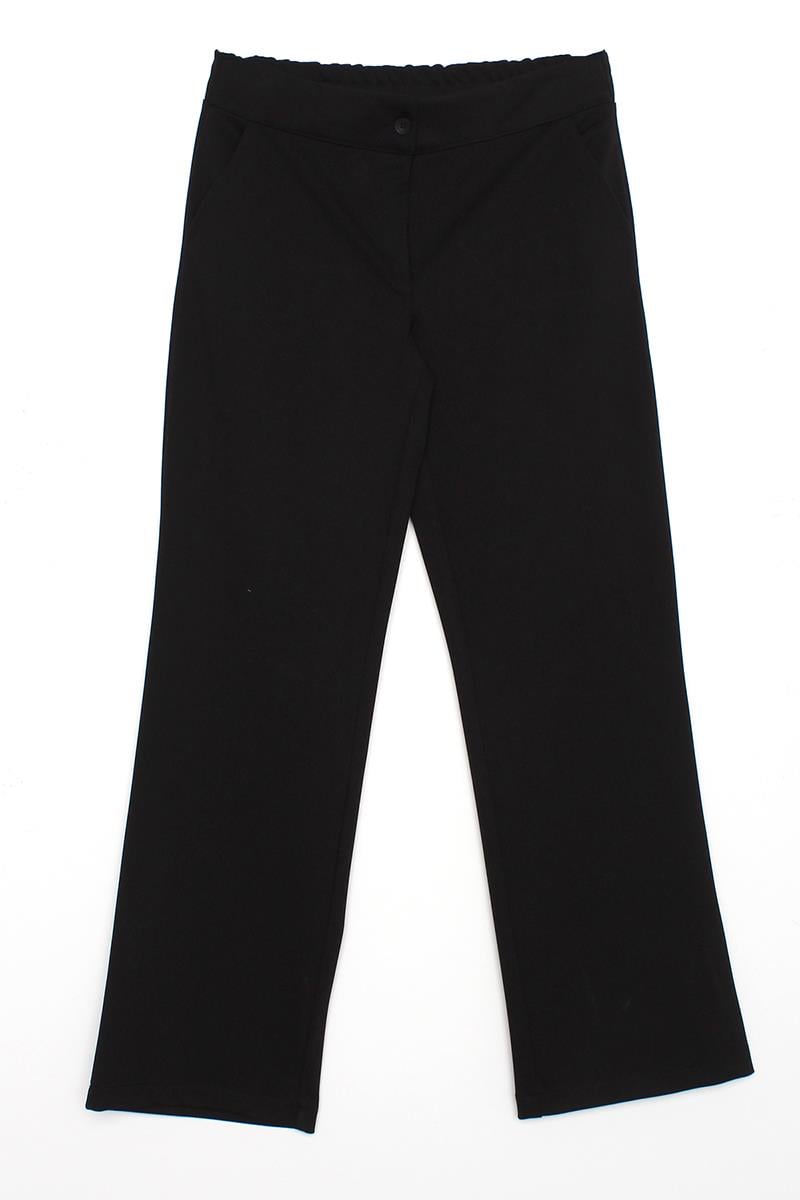 Black-Elastic Back Wide Leg Pocket Trousers