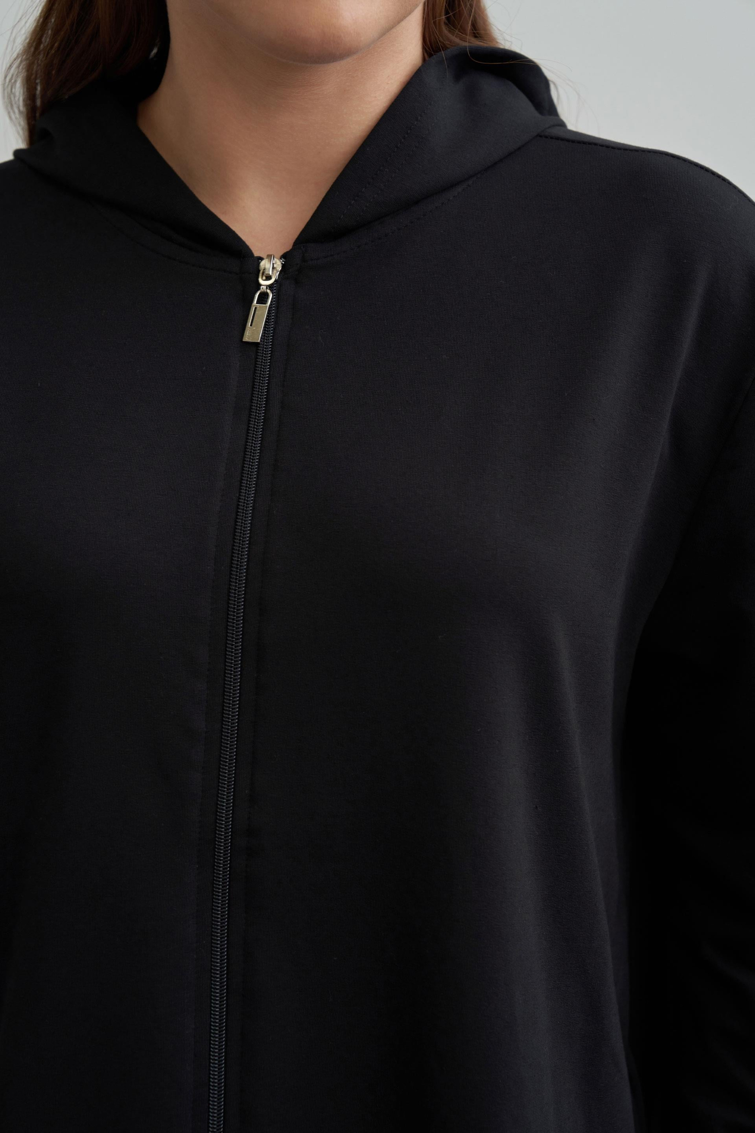 Black-Printed Mesh Tracksuit Set