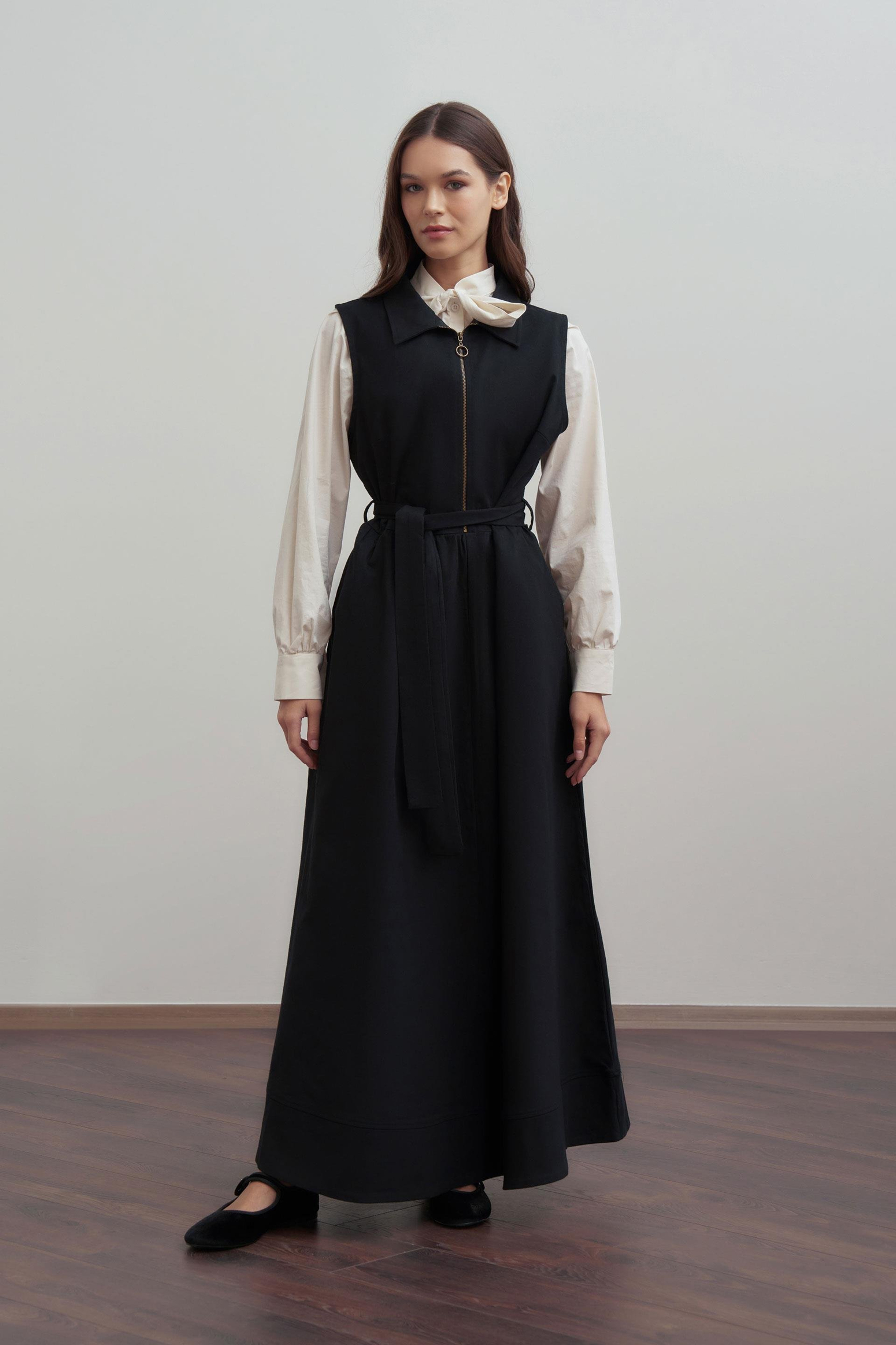 Siyah-Belden Baglamalı Gabardin Jile