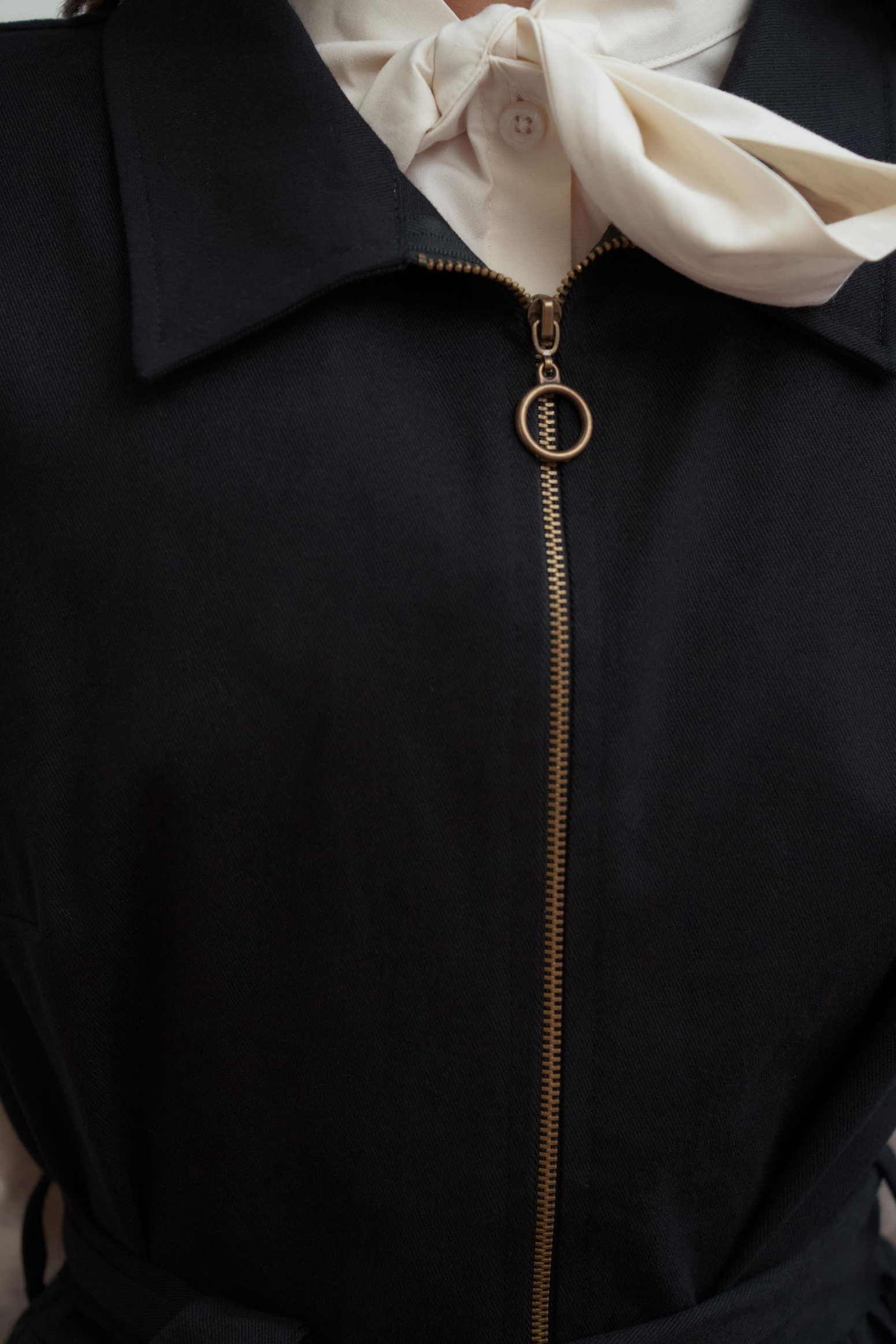 Siyah-Belden Baglamalı Gabardin Jile