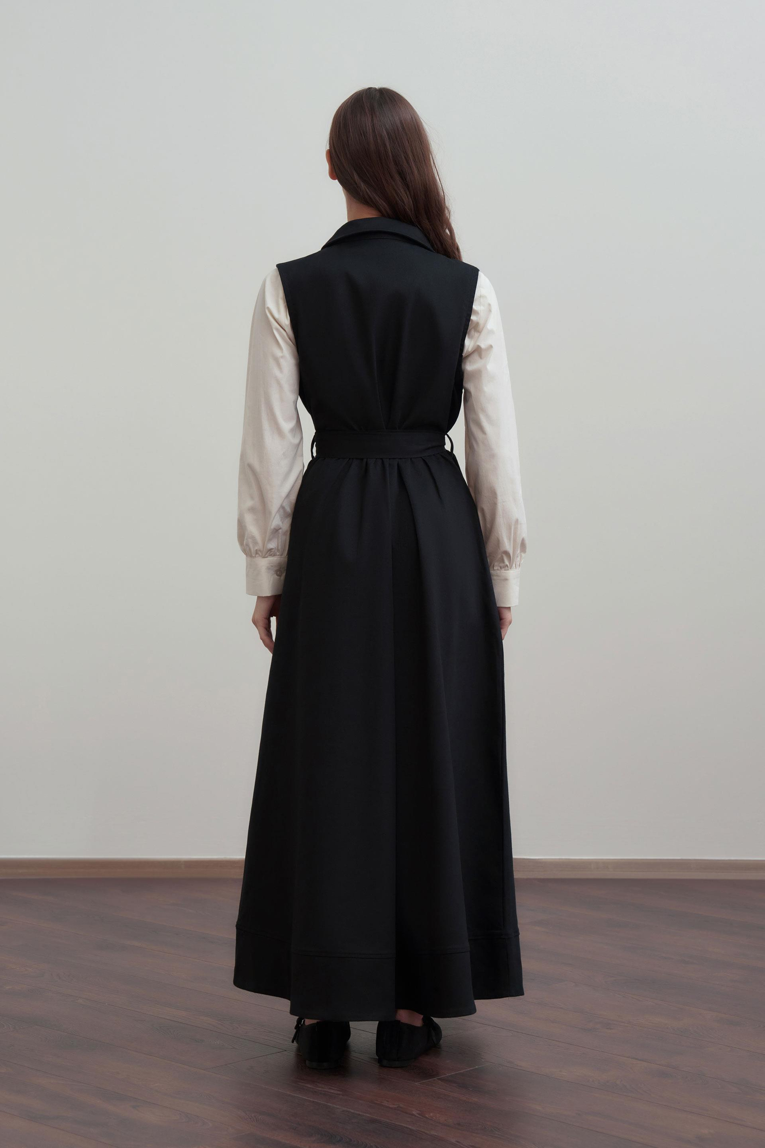 Siyah-Belden Baglamalı Gabardin Jile