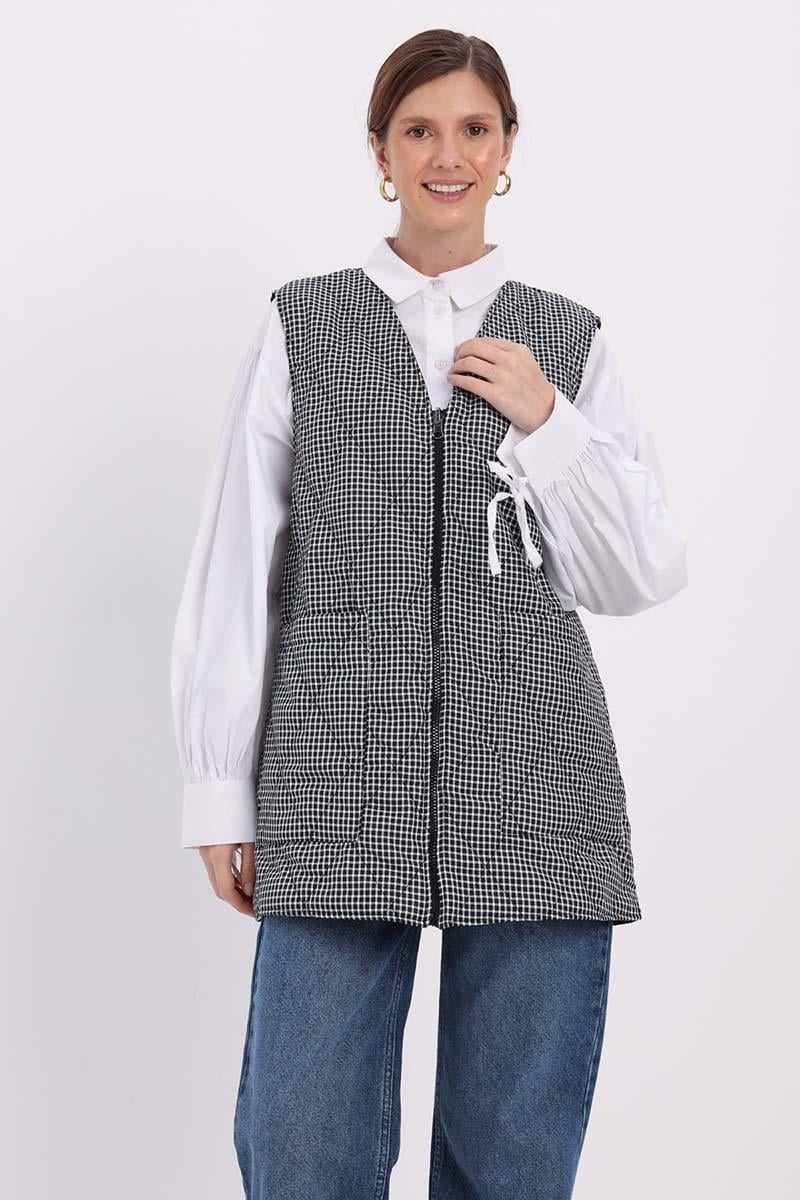 Black-White-Double-Sided Quilted Vest