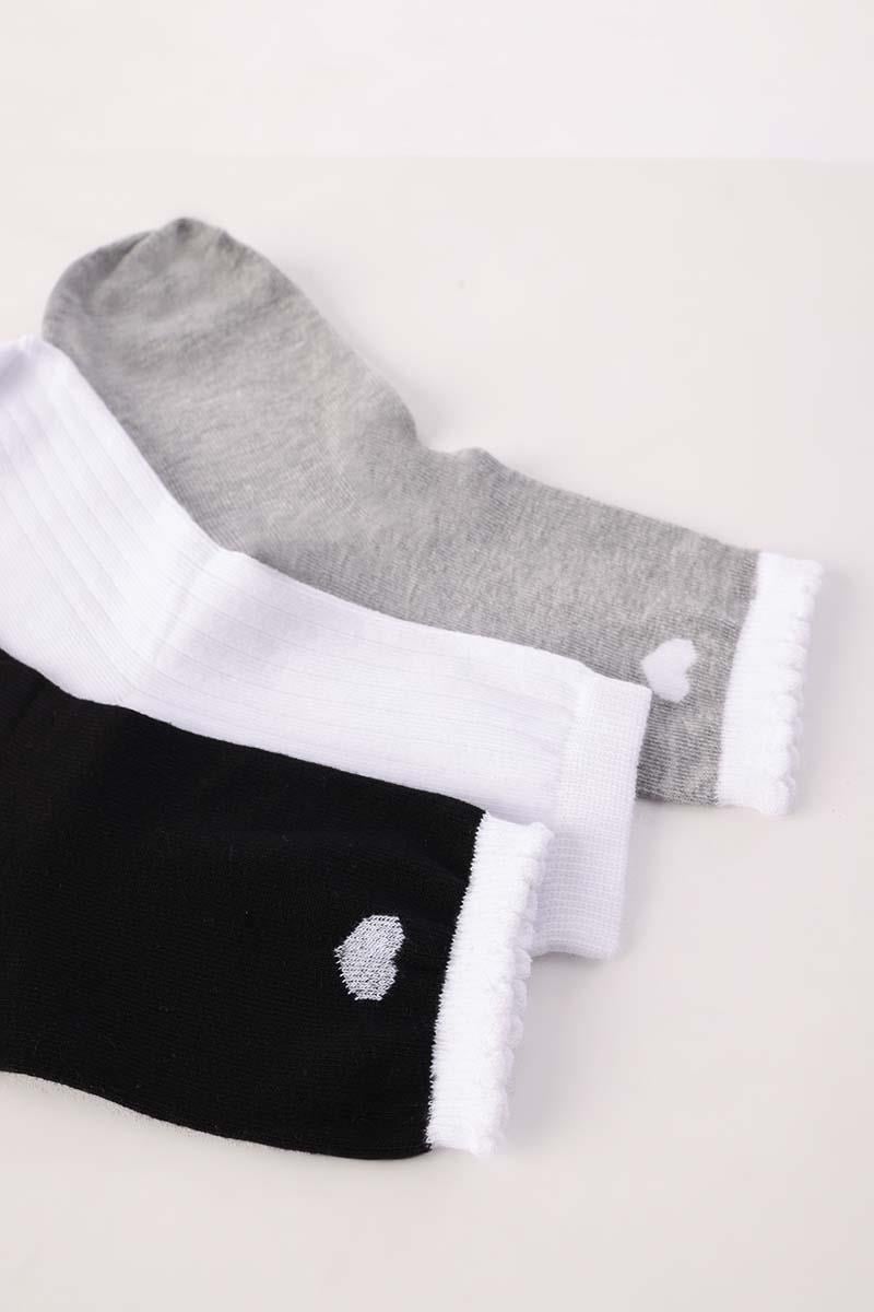 Black-White-Grey-3 Piece Socket Socks Set