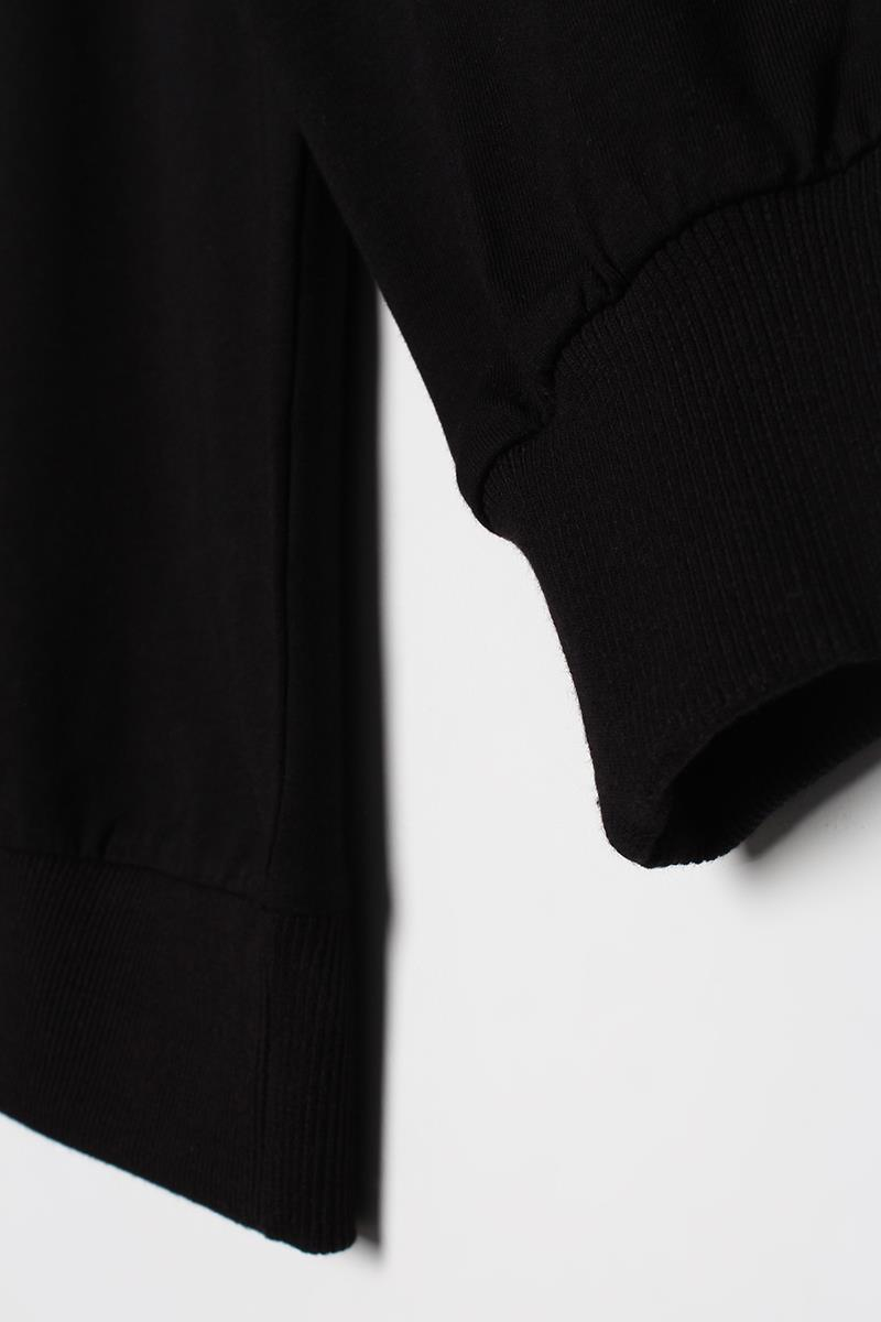 Siyah-Bisiklet Yaka Bloom With Grace Baskılı Sweatshirt