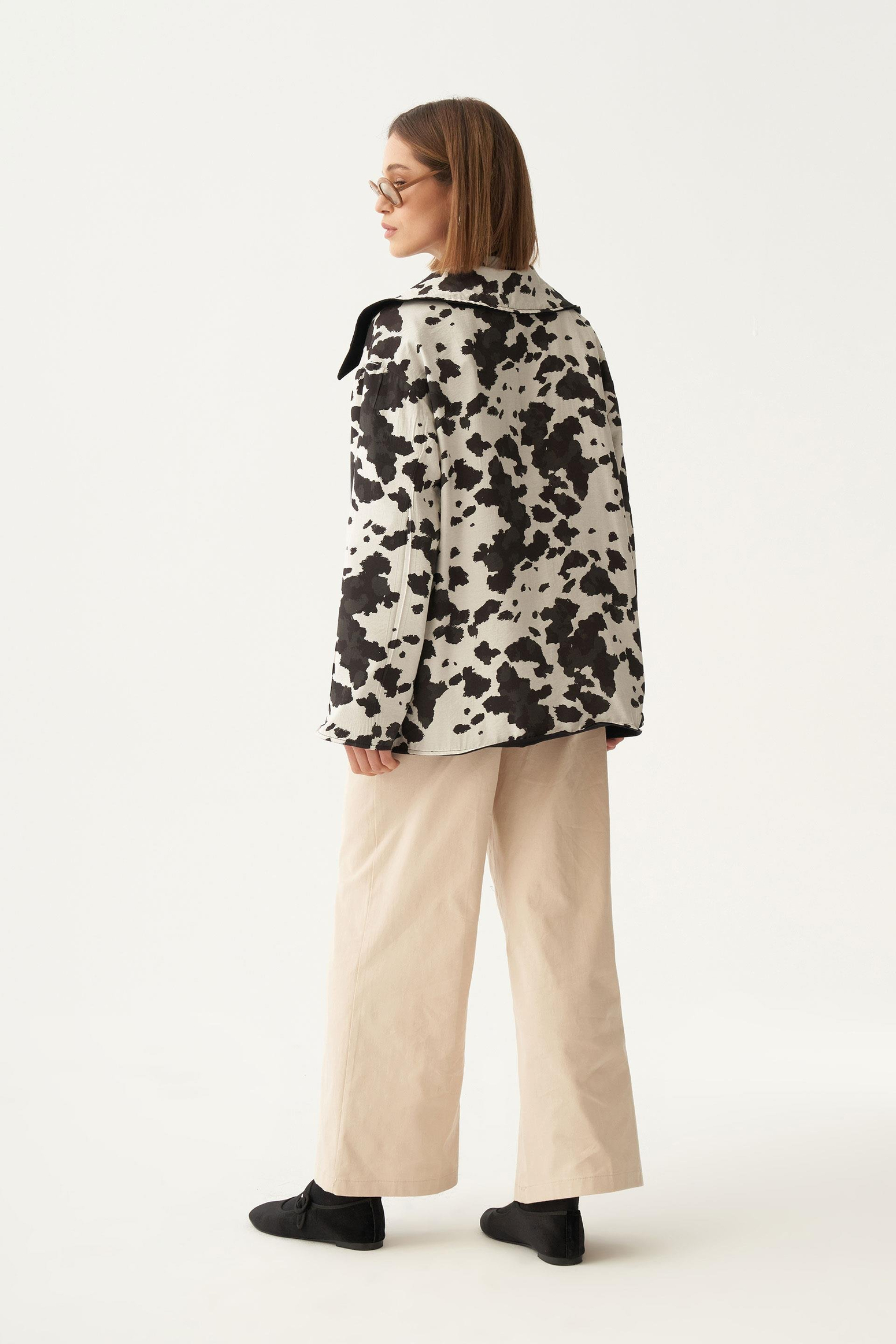 Siyah-Çift Yönlü Gabardin Kapitone Ceket