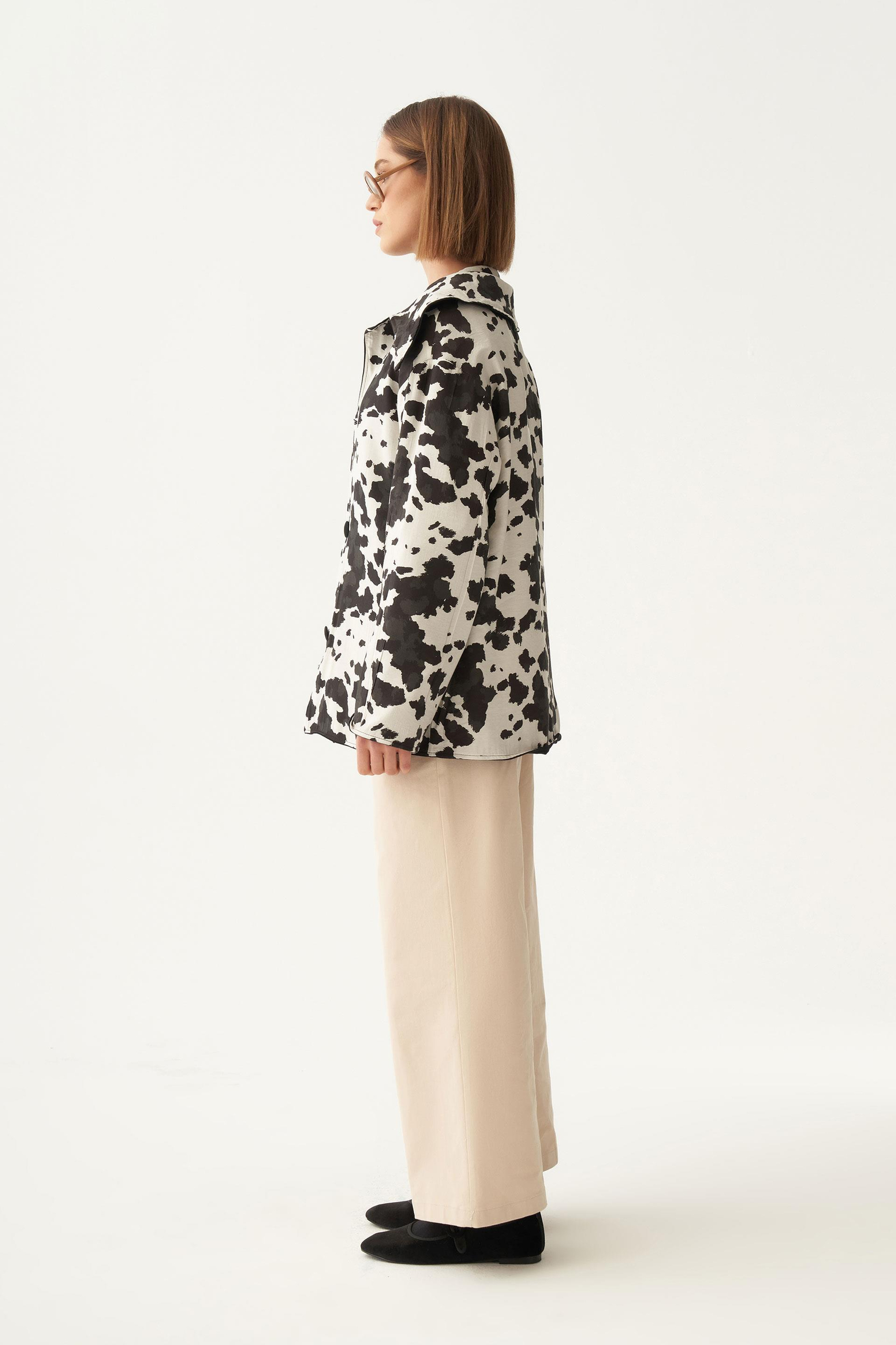 Siyah-Çift Yönlü Gabardin Kapitone Ceket