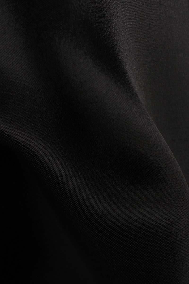 Black-Made Collar Shirt Tunic with Slits on the Sides