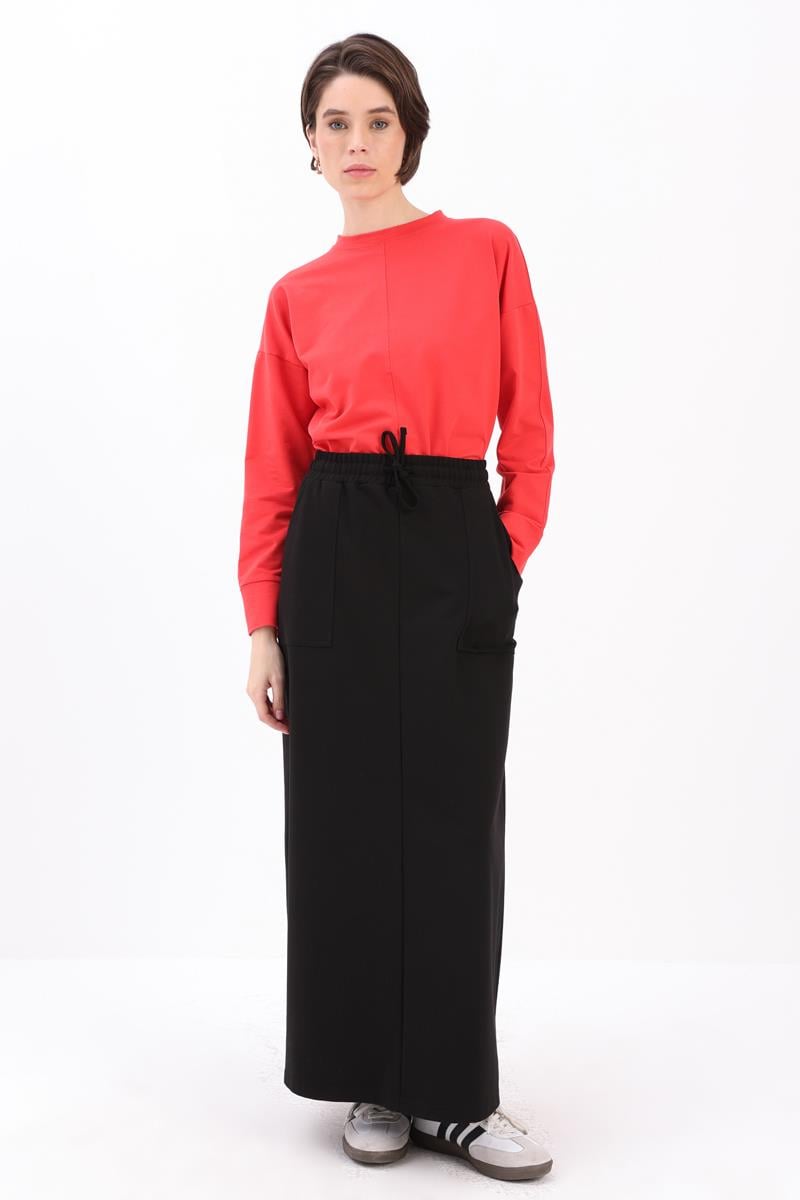 Siyah-İki Cepli Etek