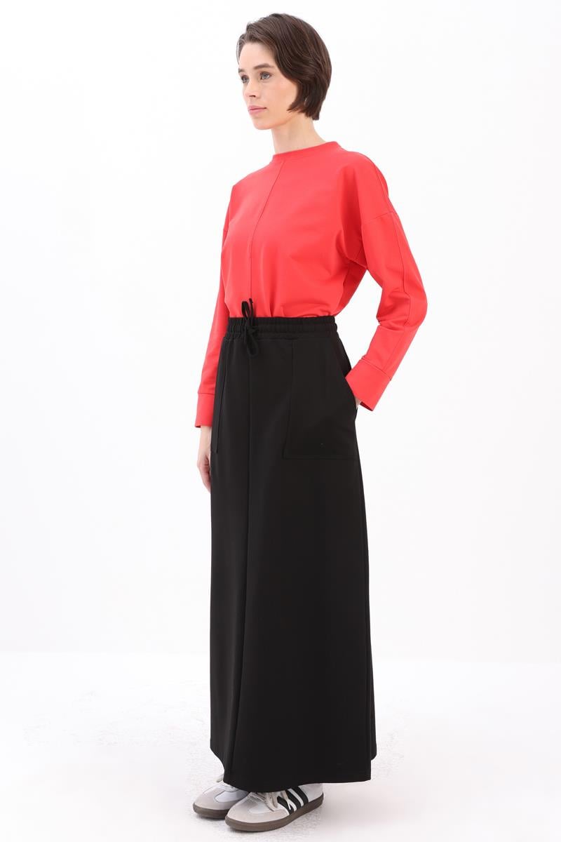 Siyah-İki Cepli Etek