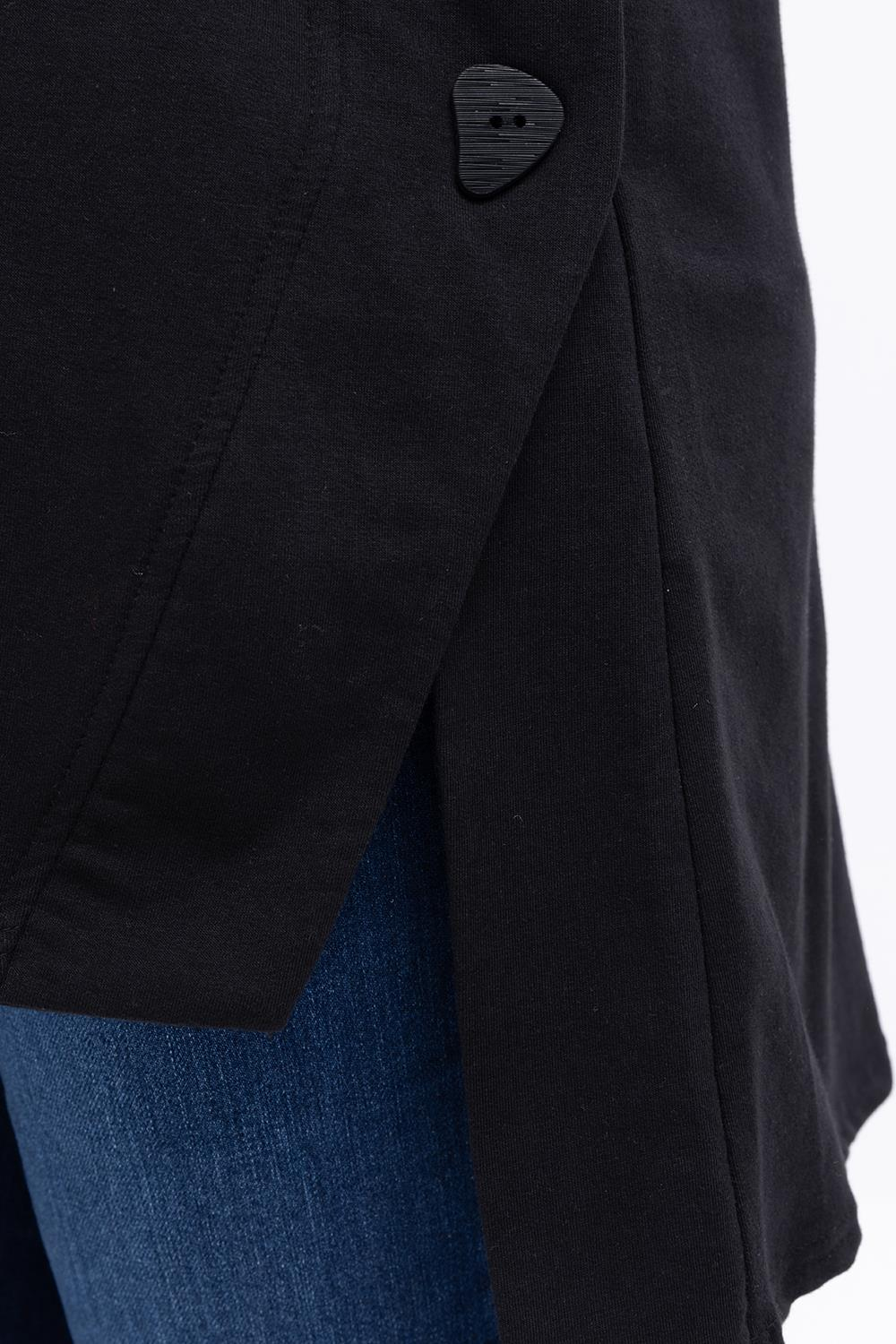 Black-Hooded Sweat Tunic